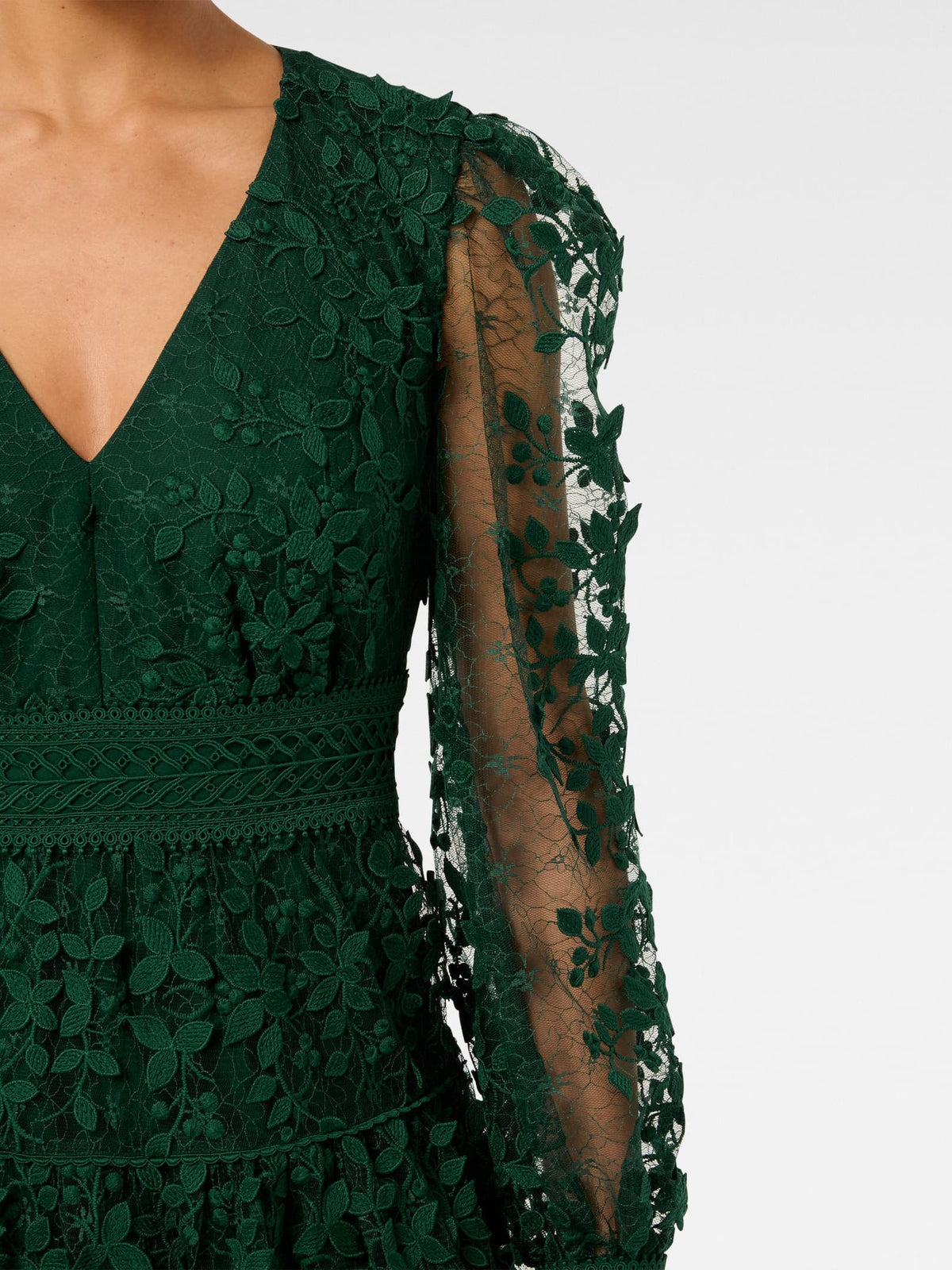 Buy Frances Petite Lace Mini Dress - Emerald Green - Online