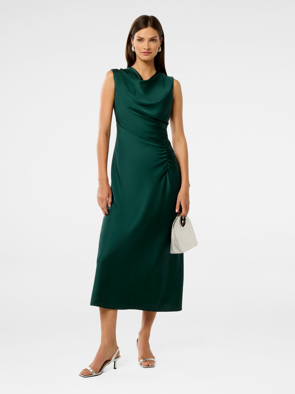Ava Draped Satin Maxi Dress