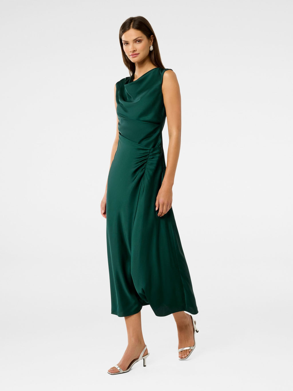 Ava Draped Satin Maxi Dress