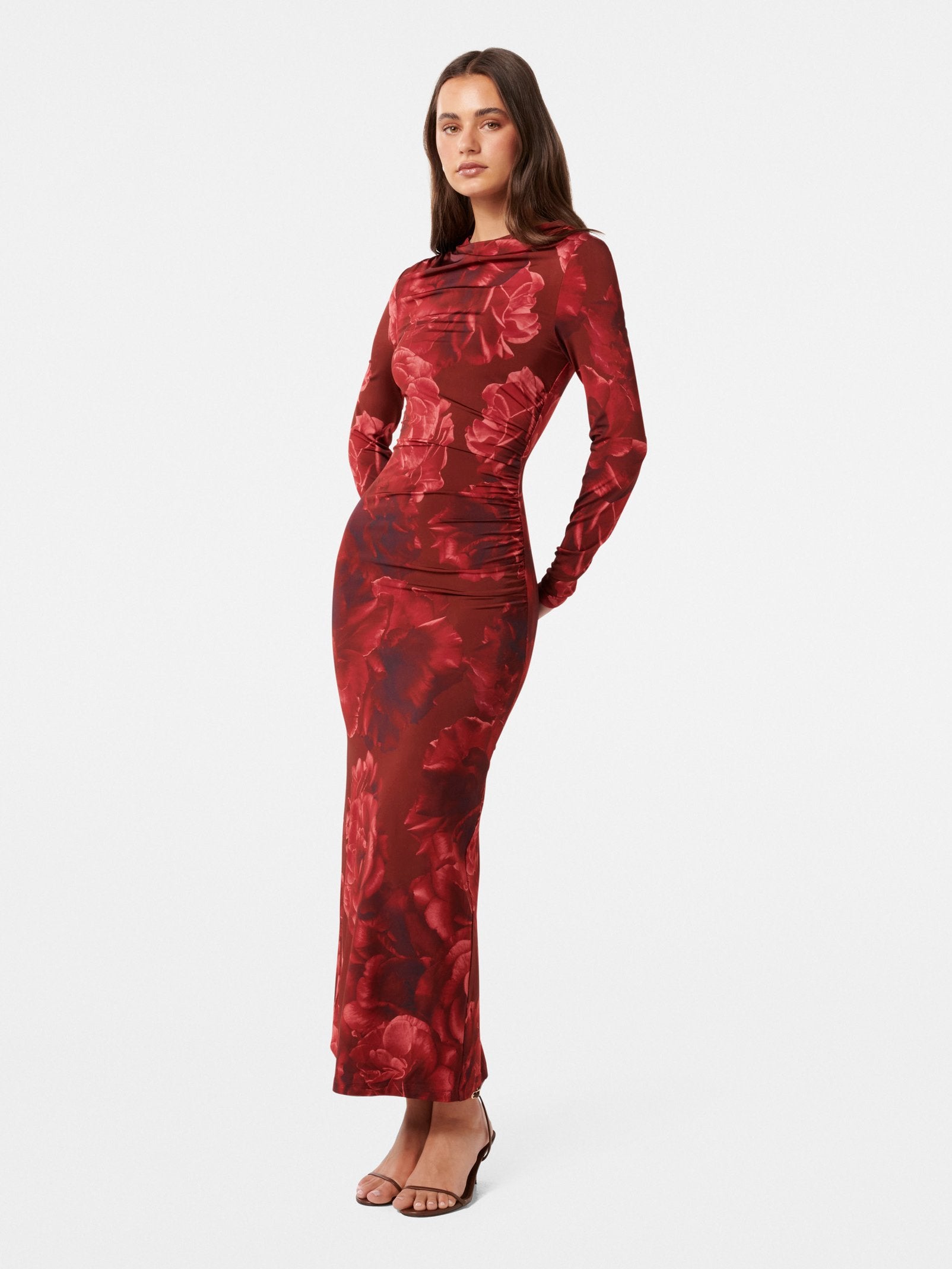  Loretta Ruched Side Midi Dress