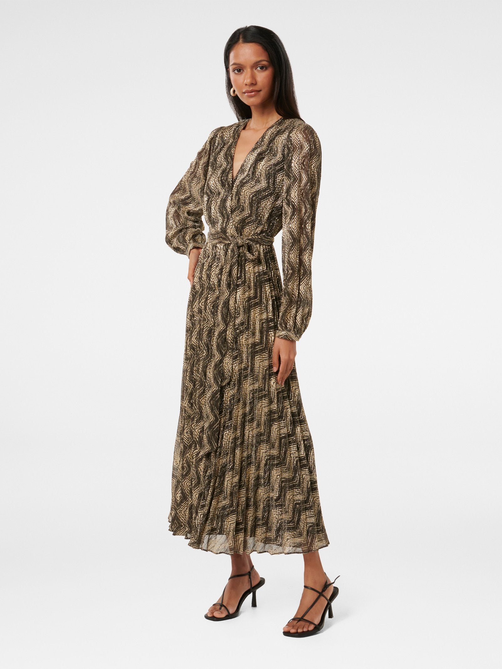  Tyler Petite Plisse Belted Midi Dress