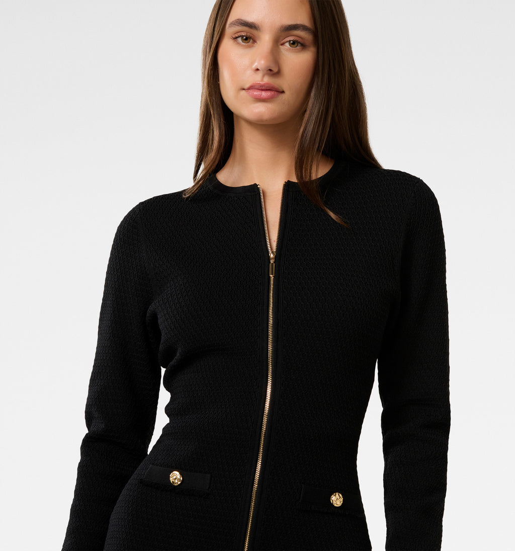 Dani L/S Zip Detail Mini Dress