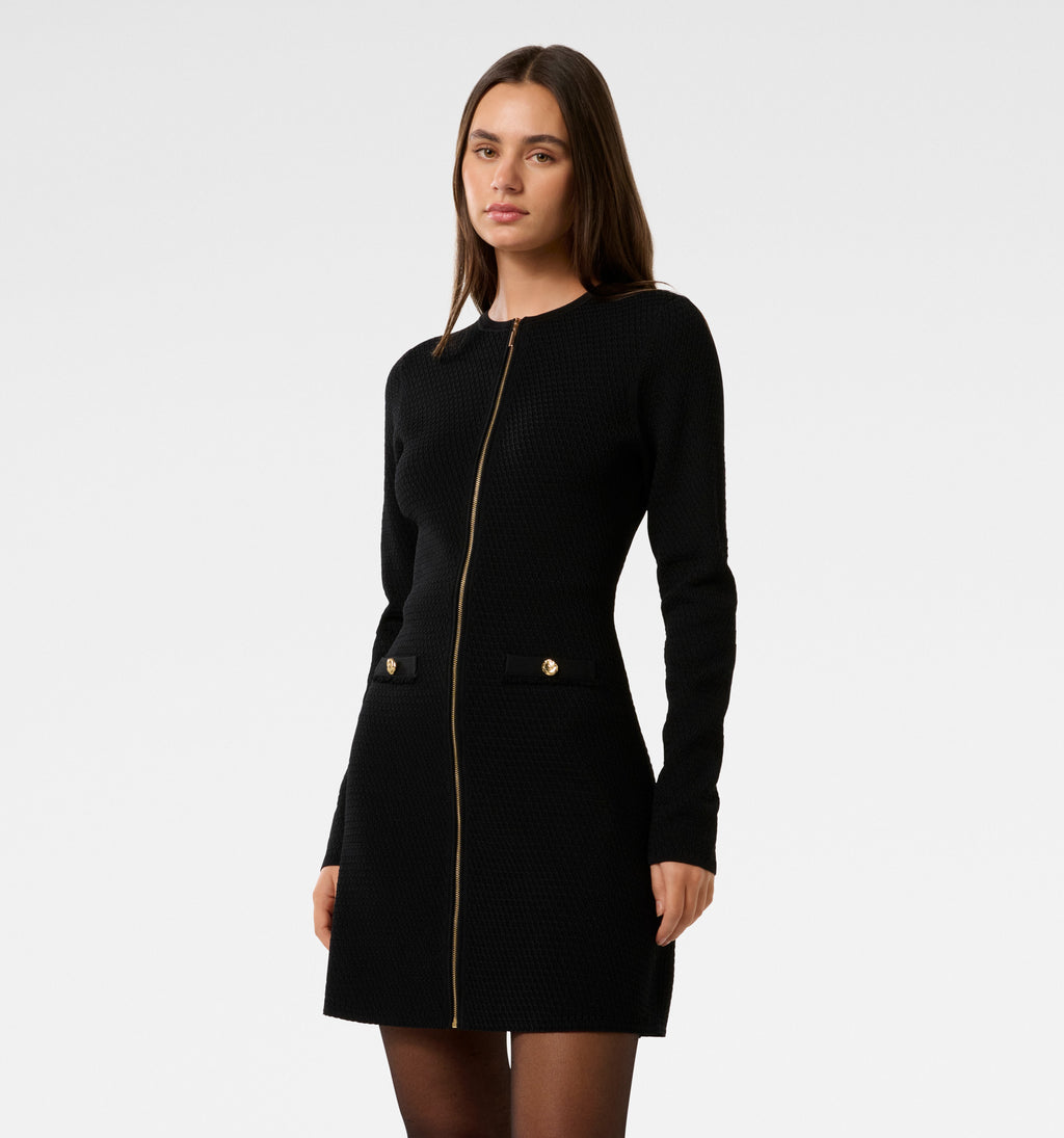 Dani L/S Zip Detail Mini Dress