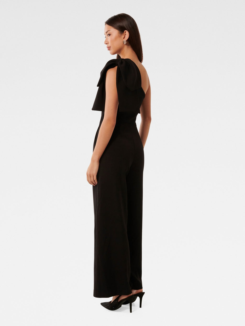 Lucinda One Shoulder Bow Jumpsuit