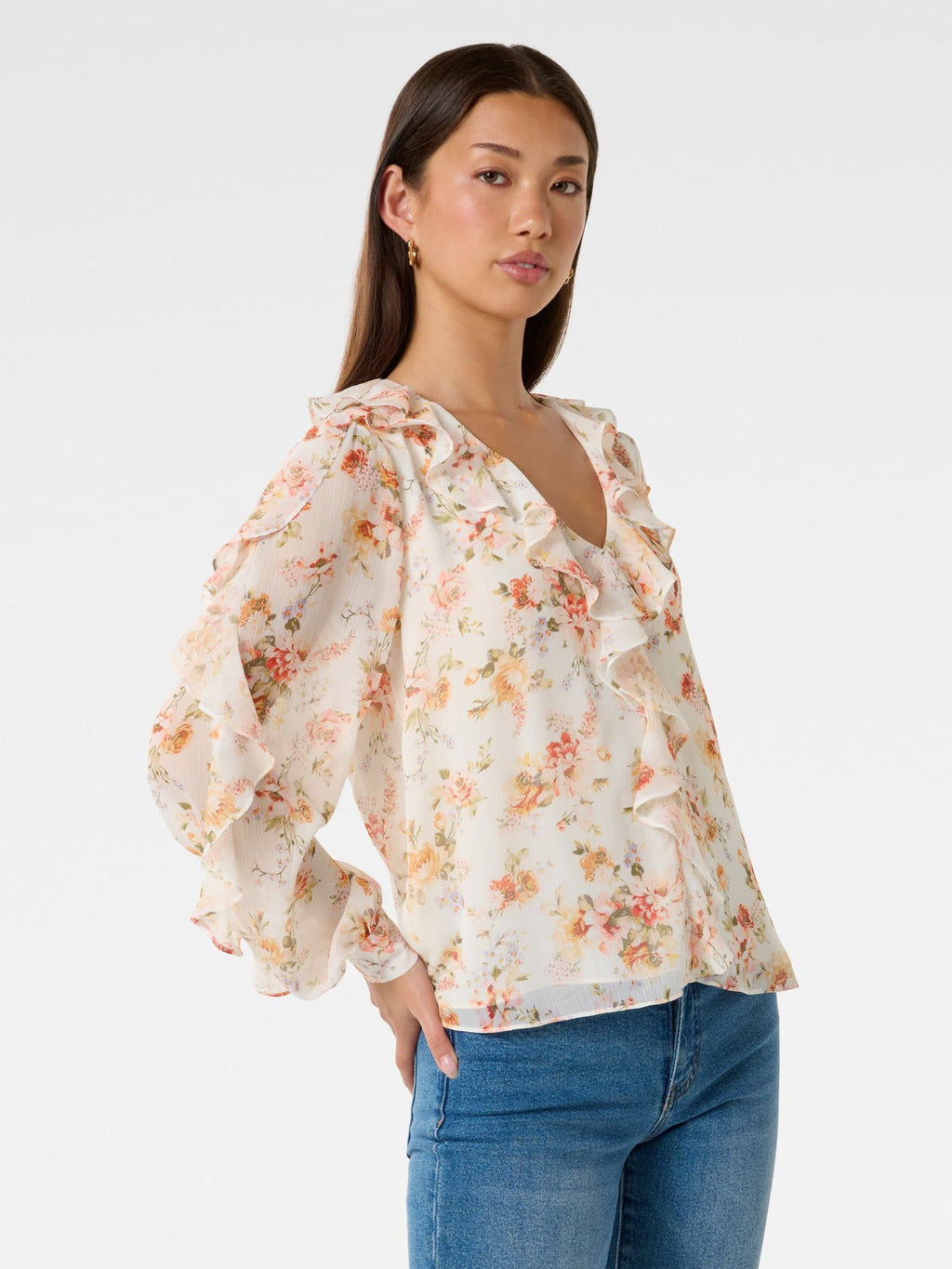  Novi Ruffle Front Blouse