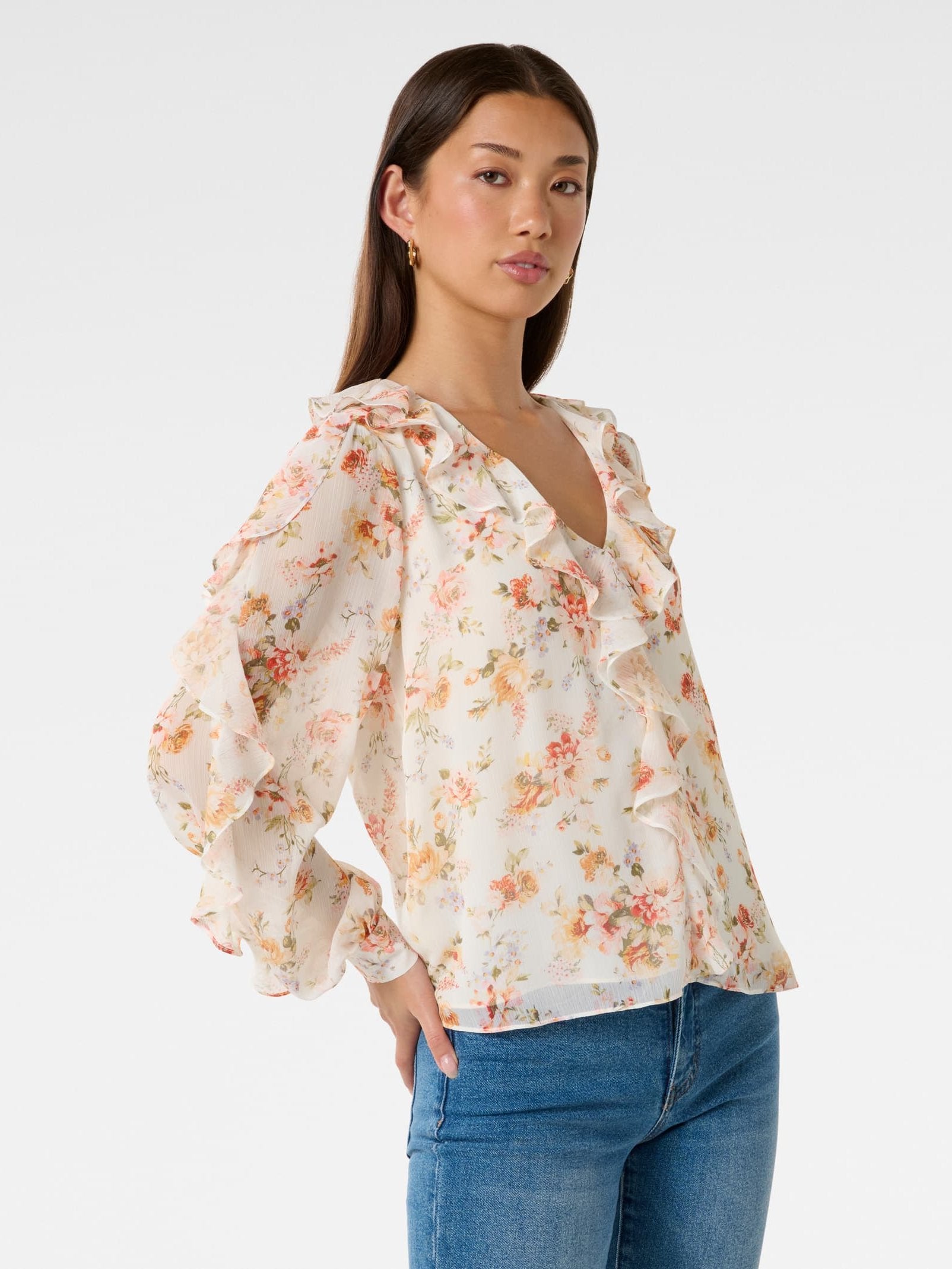  Novi Ruffle Front Blouse