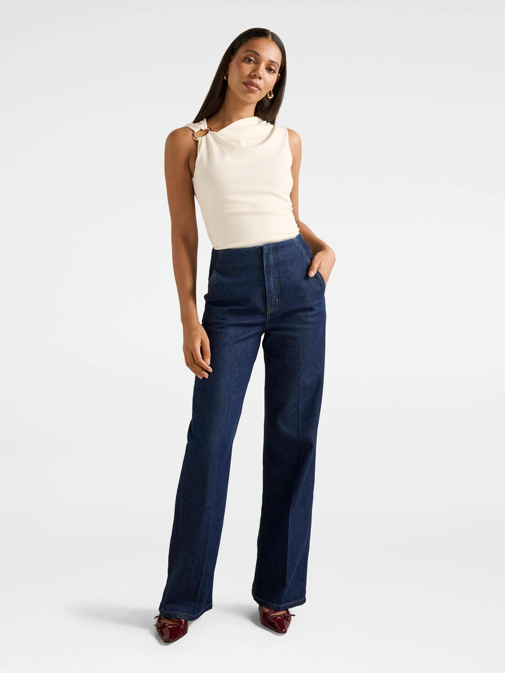 Becca Hardware Detail Draped Top