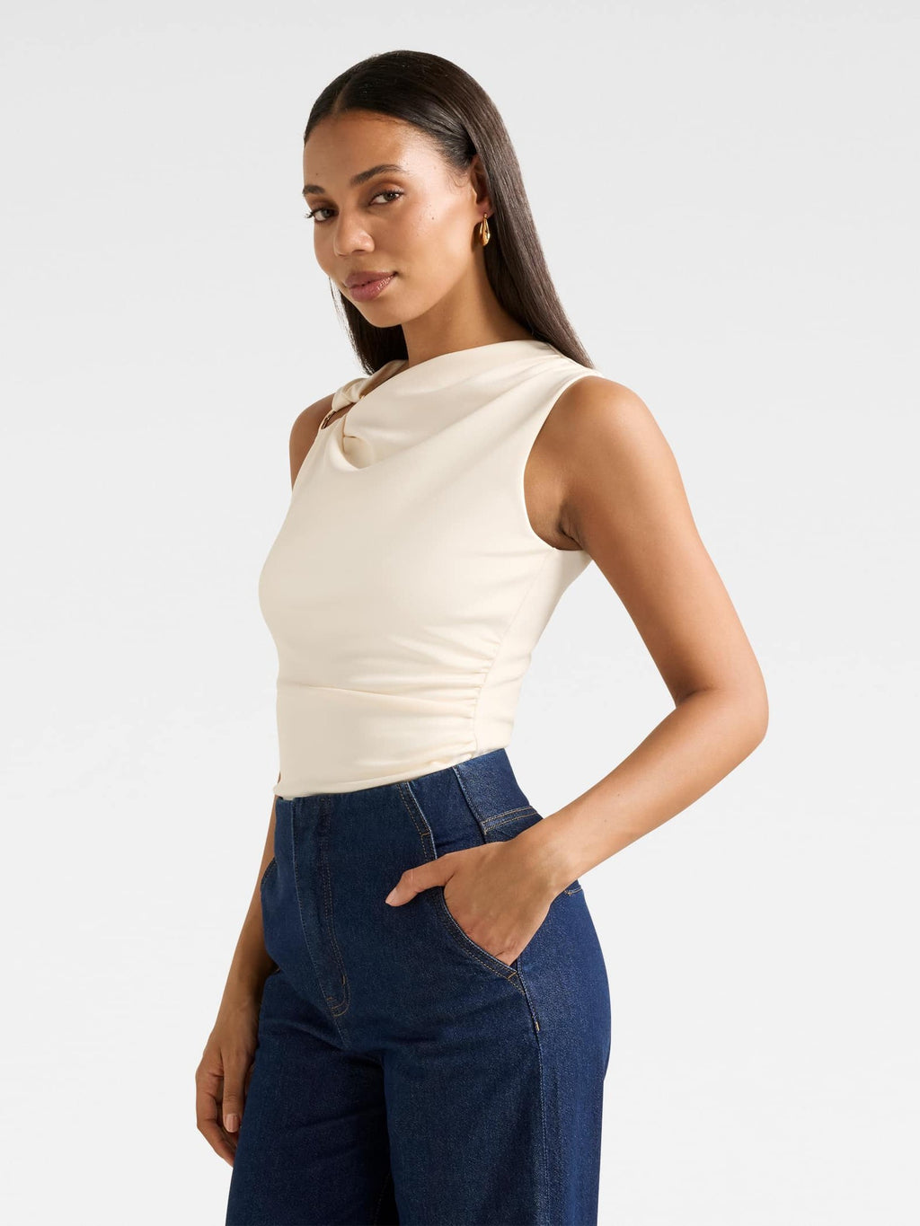 Becca Hardware Detail Draped Top