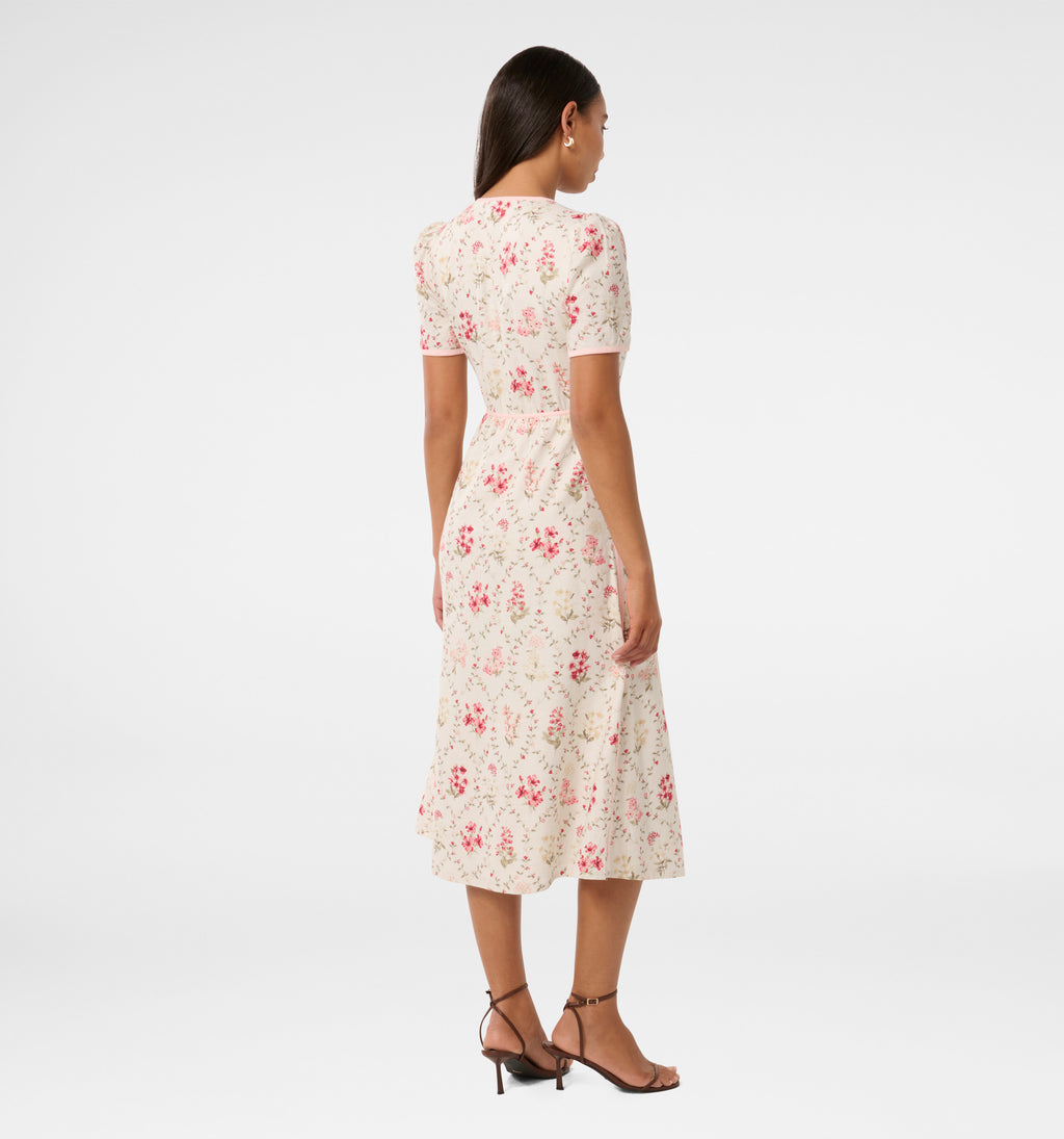 Sabrina Printed Linen Midi Dress
