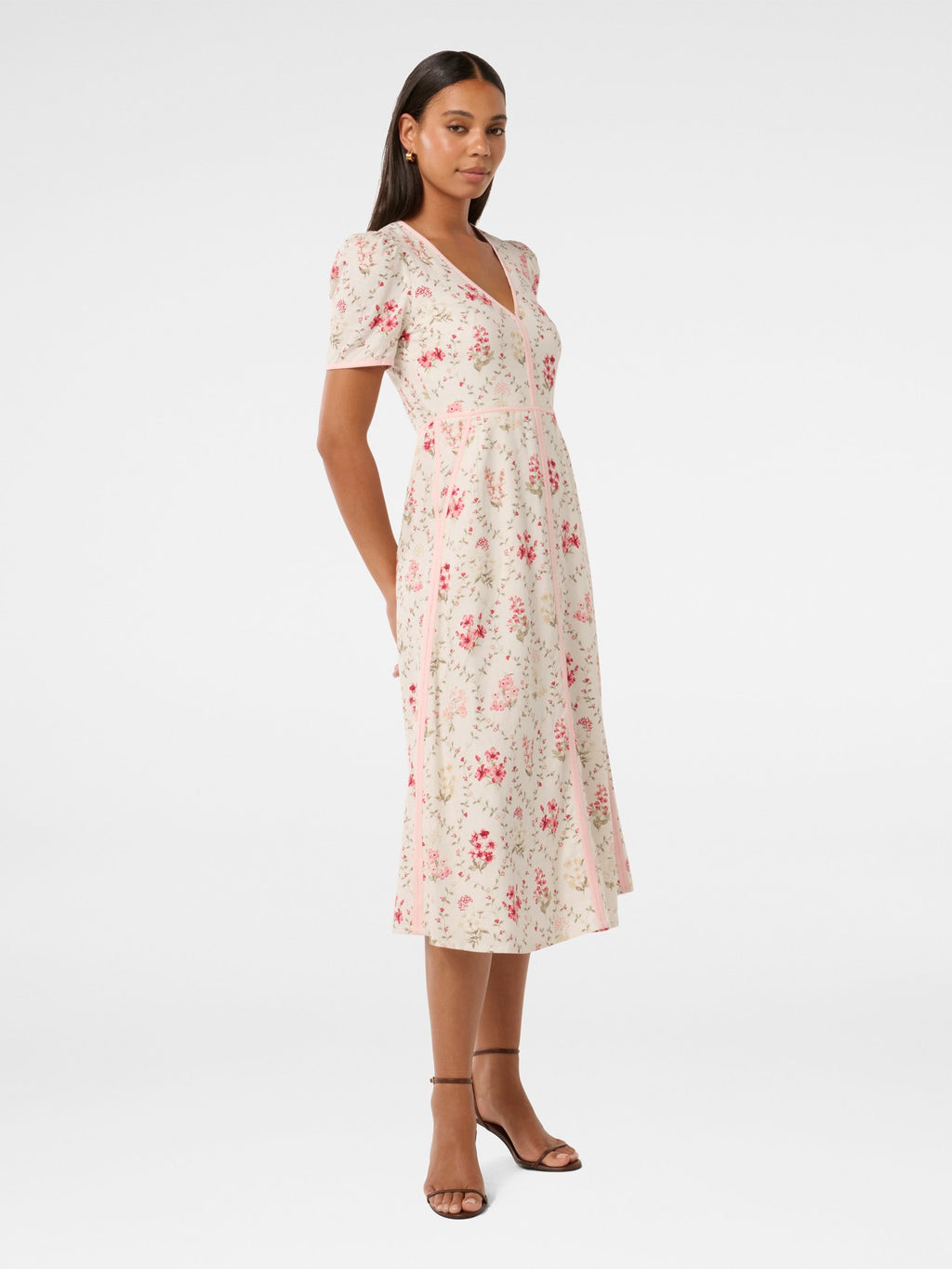 Sabrina Printed Linen Midi Dress