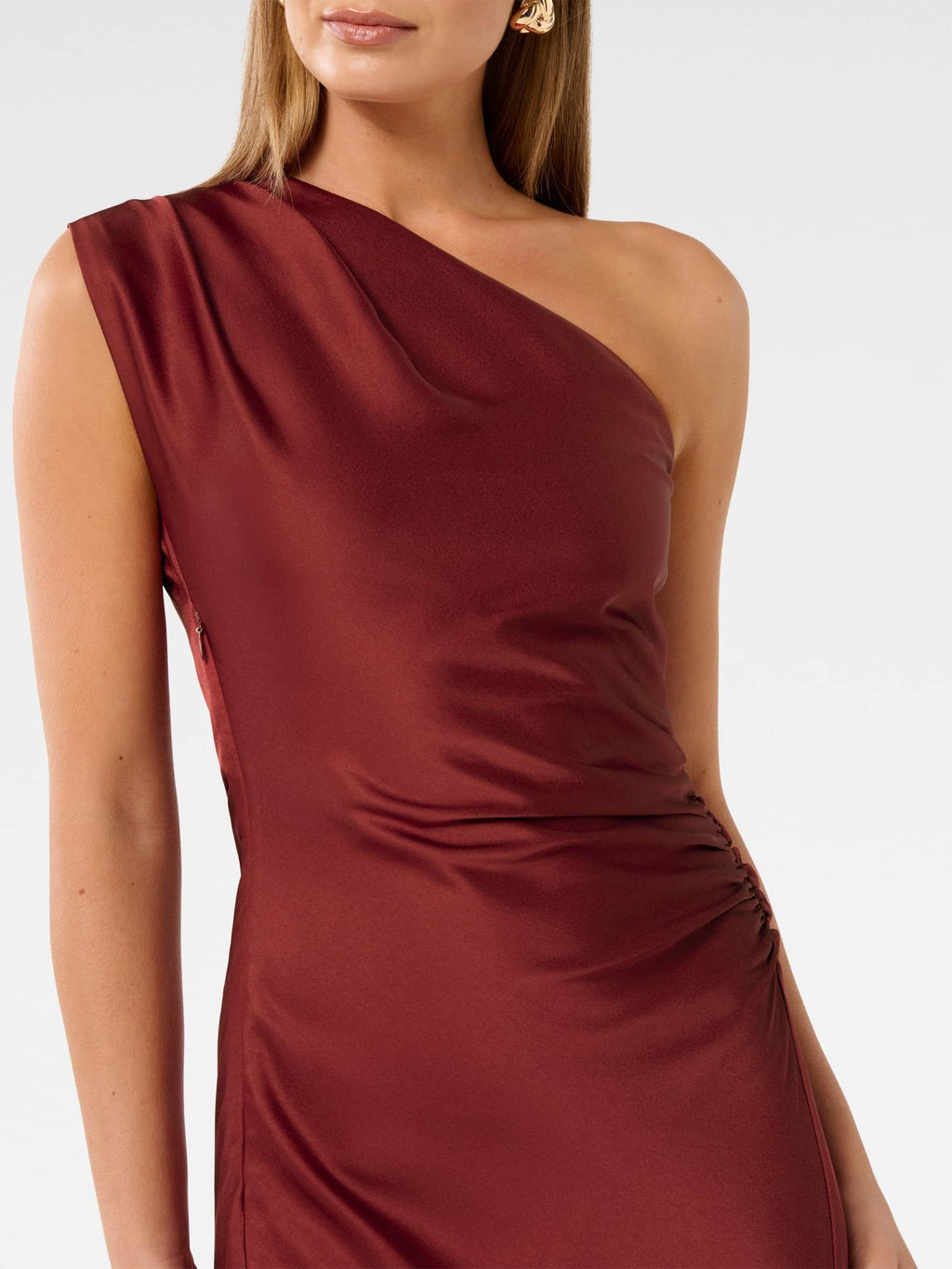 Asher One Shoulder Satin Maxi Dress