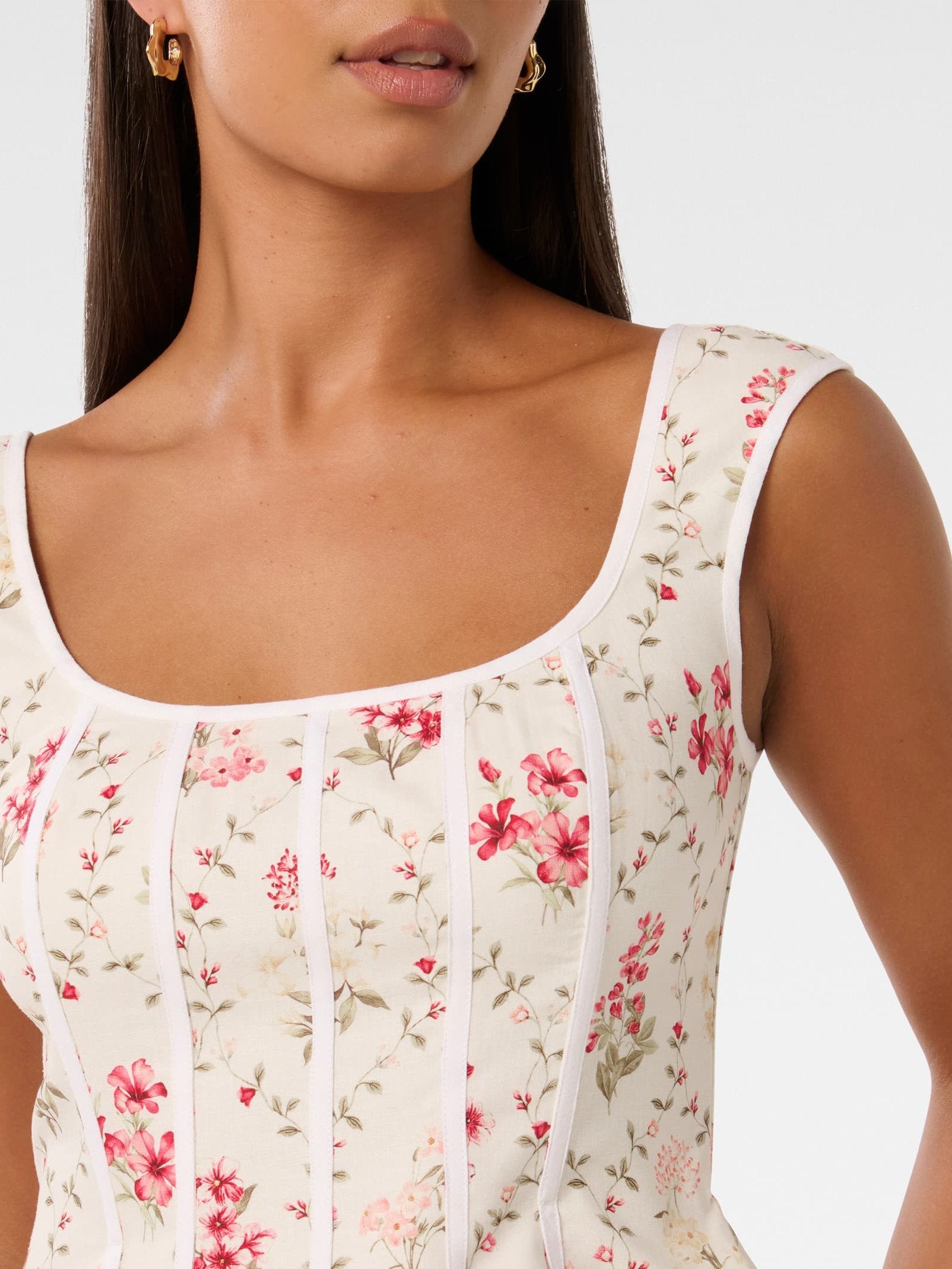 Ellison Contrast Bustier Top