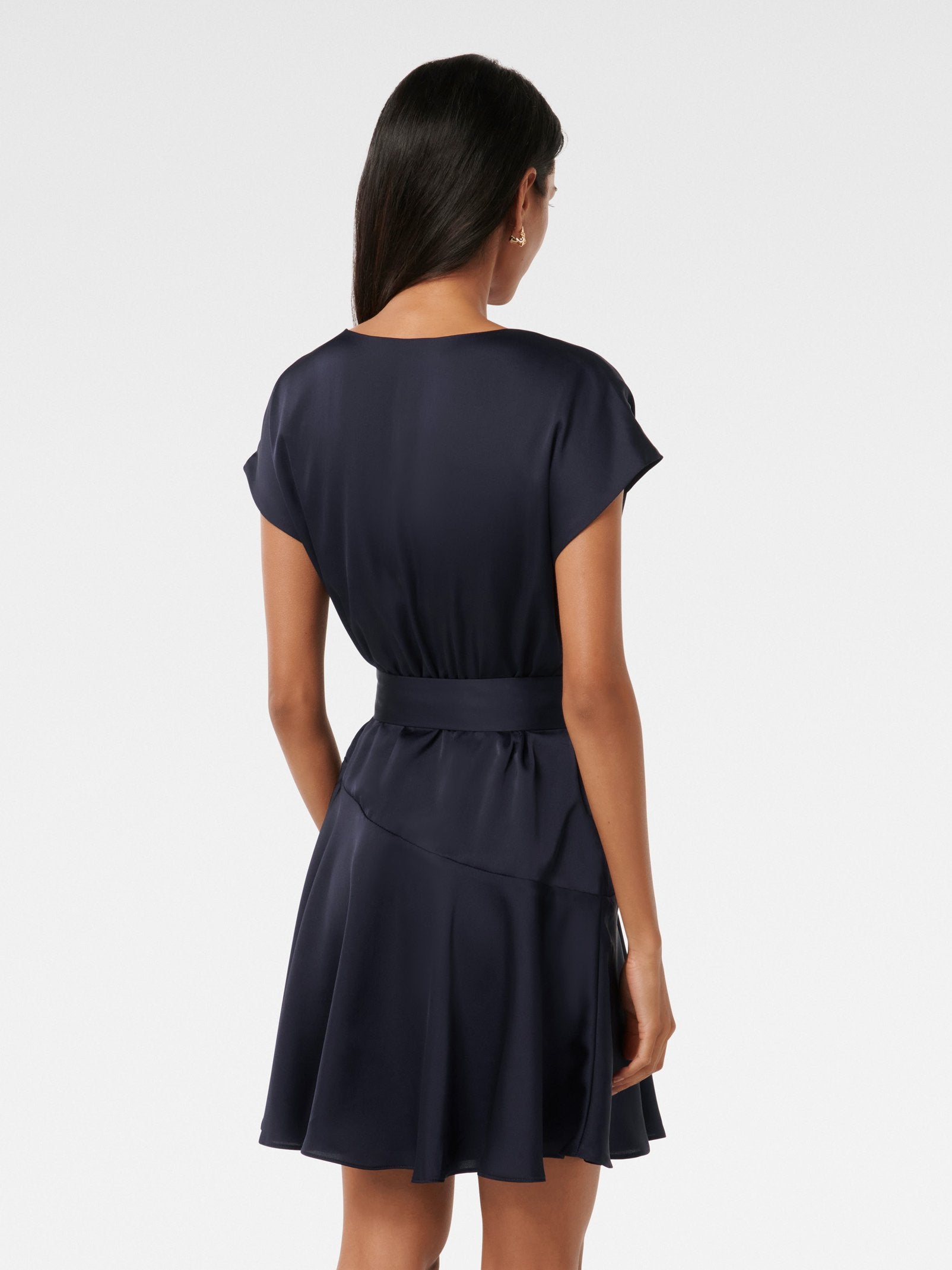  Cordelia Petite Satin Wrap Mini Dress