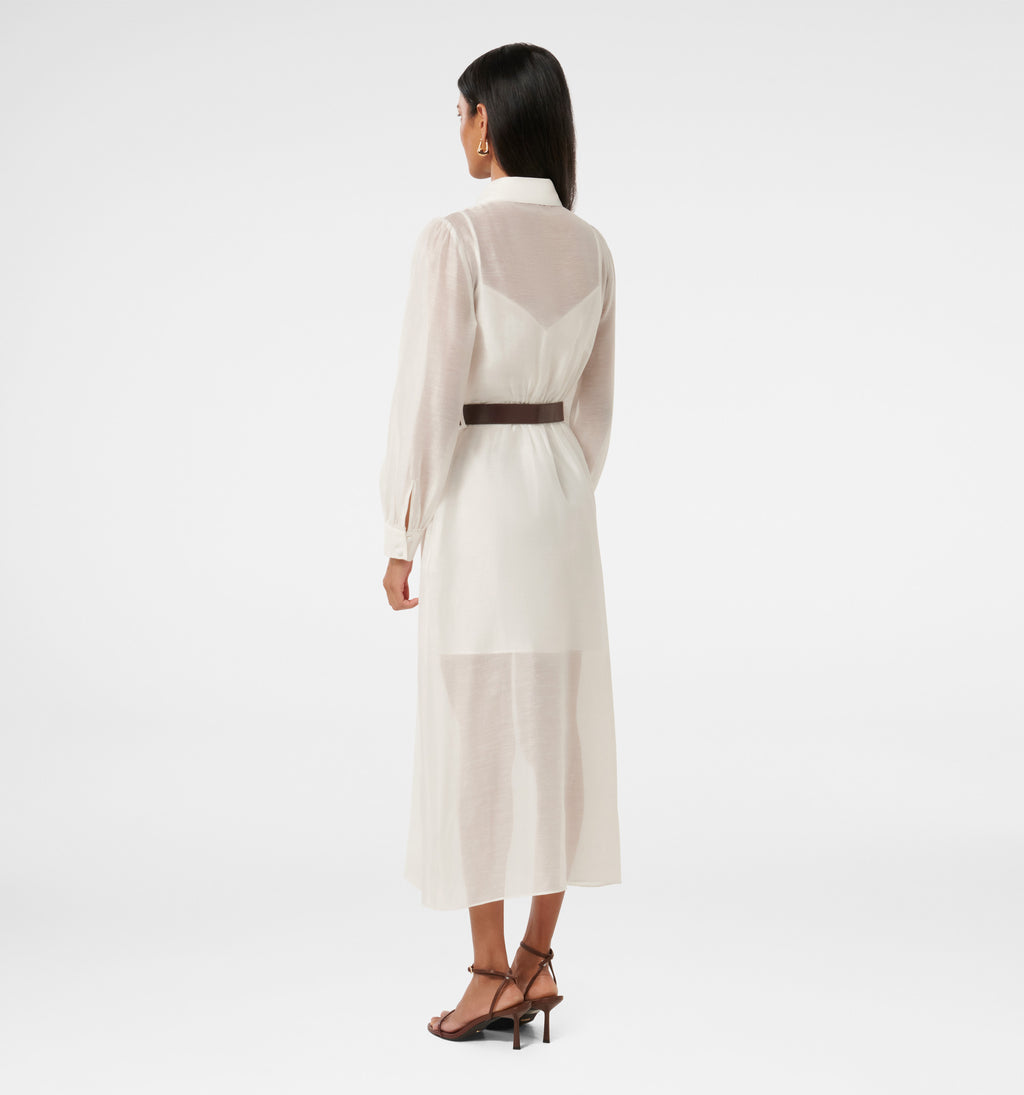 Janice Petite Embroidery Belted Maxi Dress