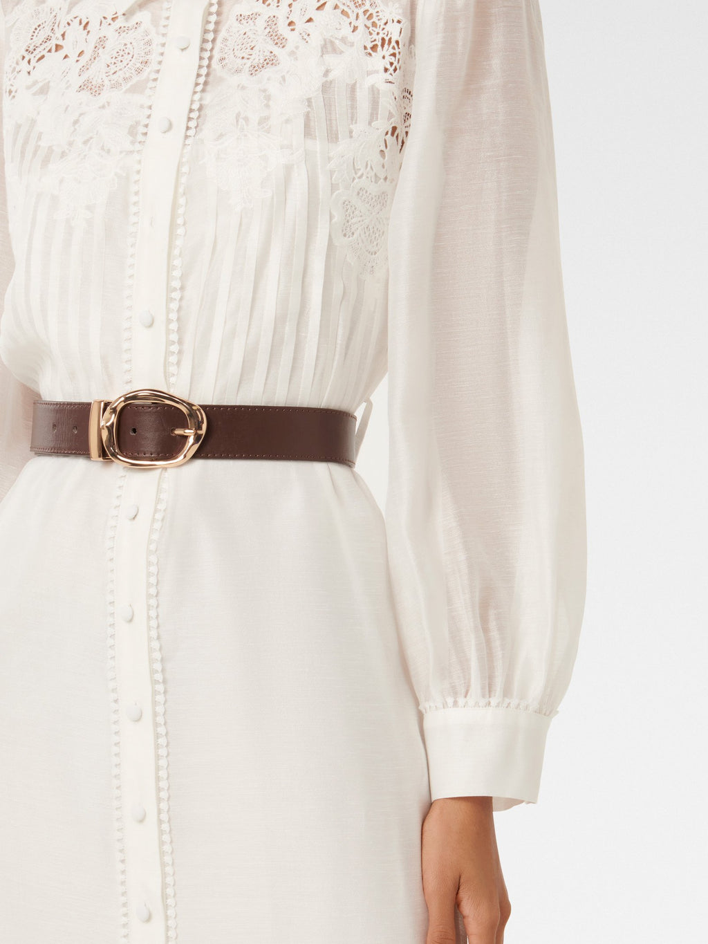 Janice Petite Embroidery Belted Maxi Dress