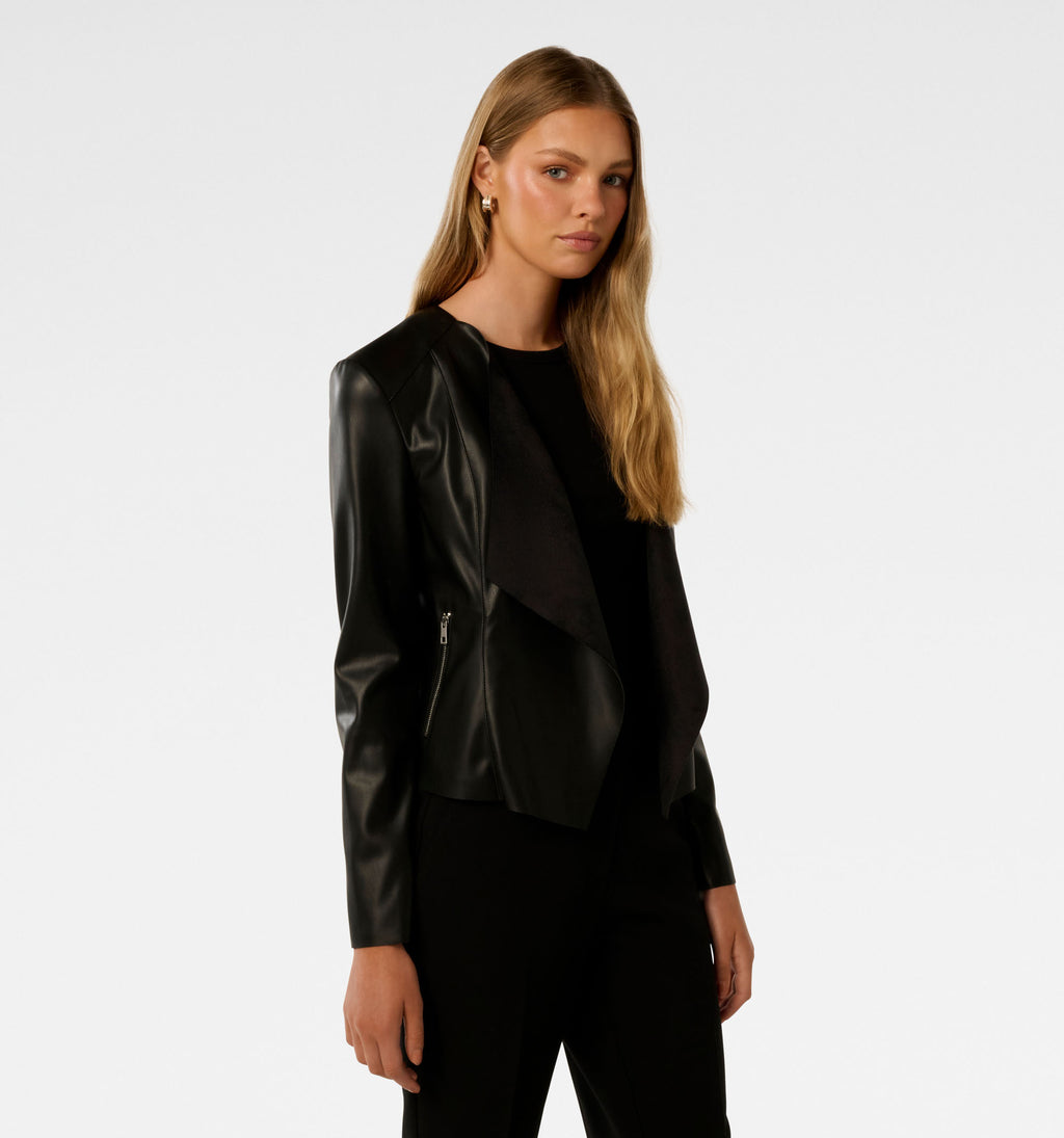 Louise PU Waterfall Jacket