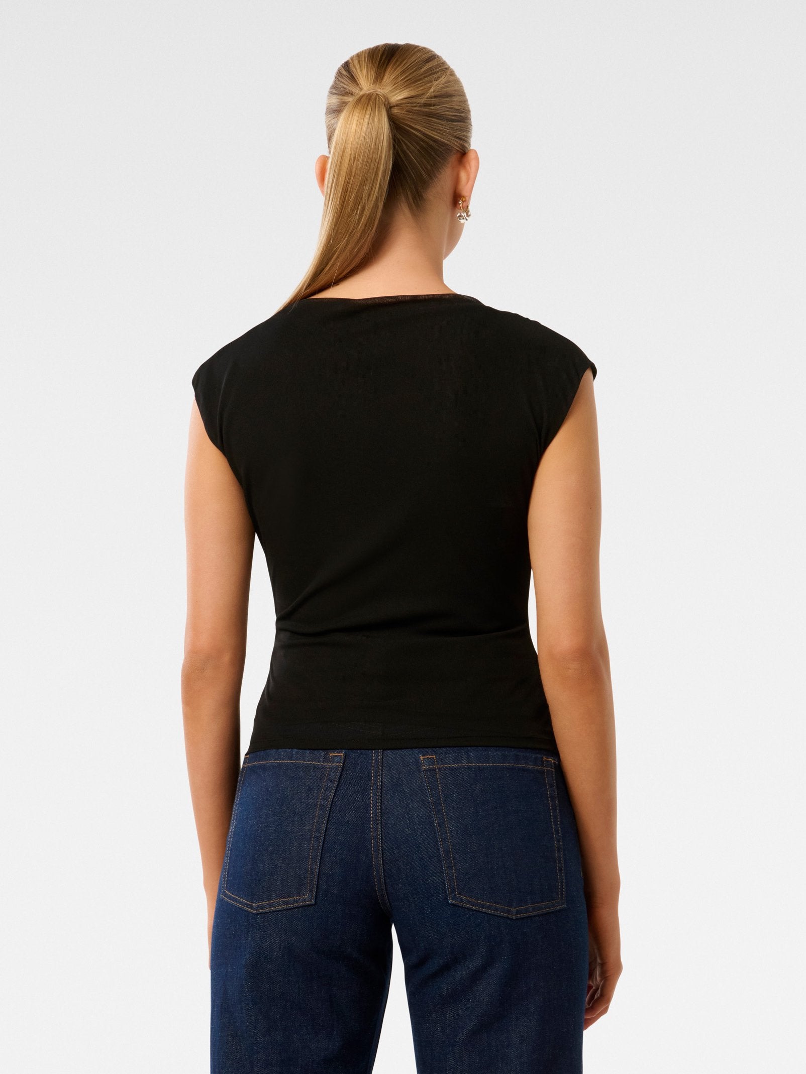 Mel Extended Sleeve Mesh Top