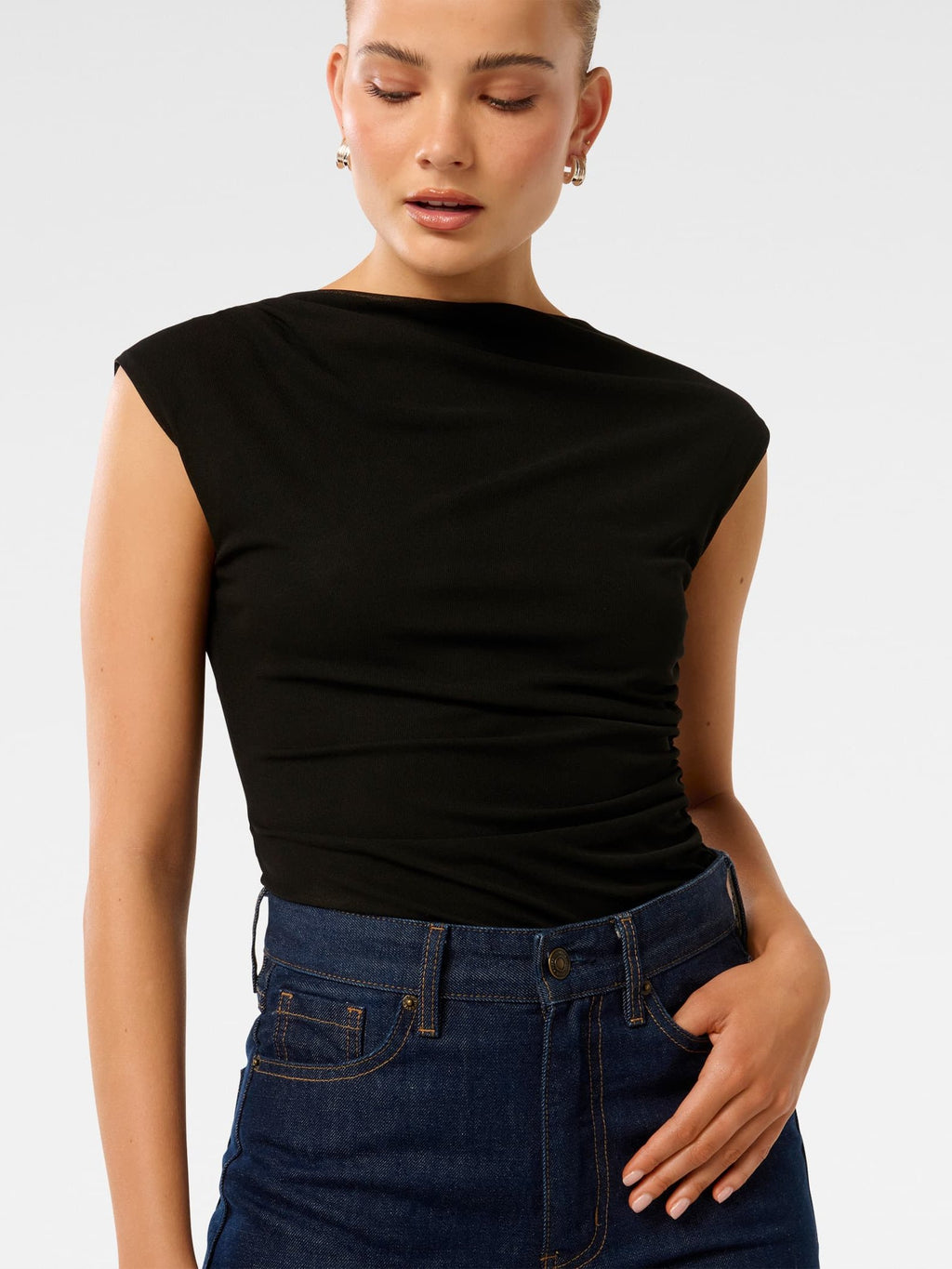 Mel Extended Sleeve Mesh Top