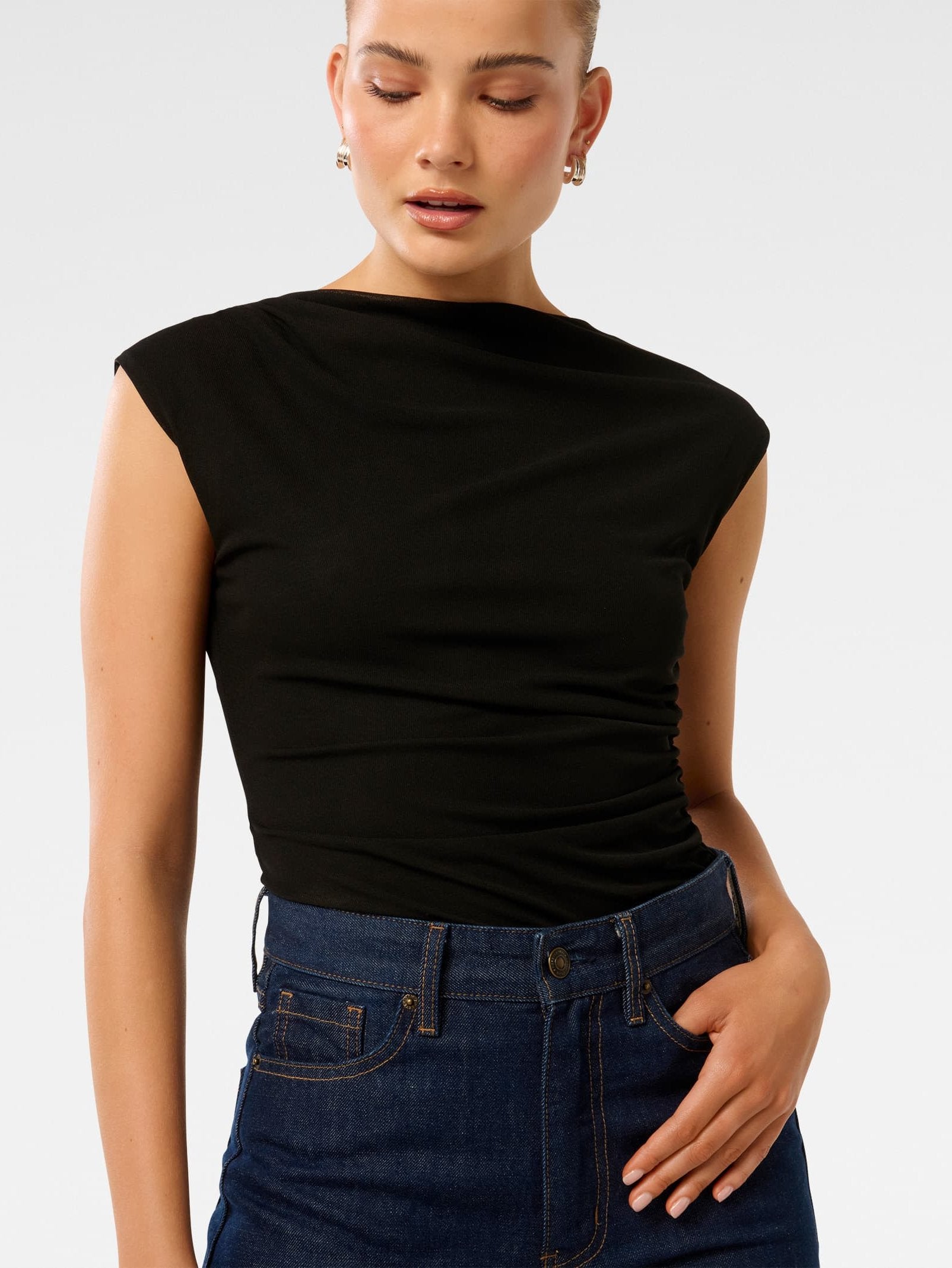 Mel Extended Sleeve Mesh Top