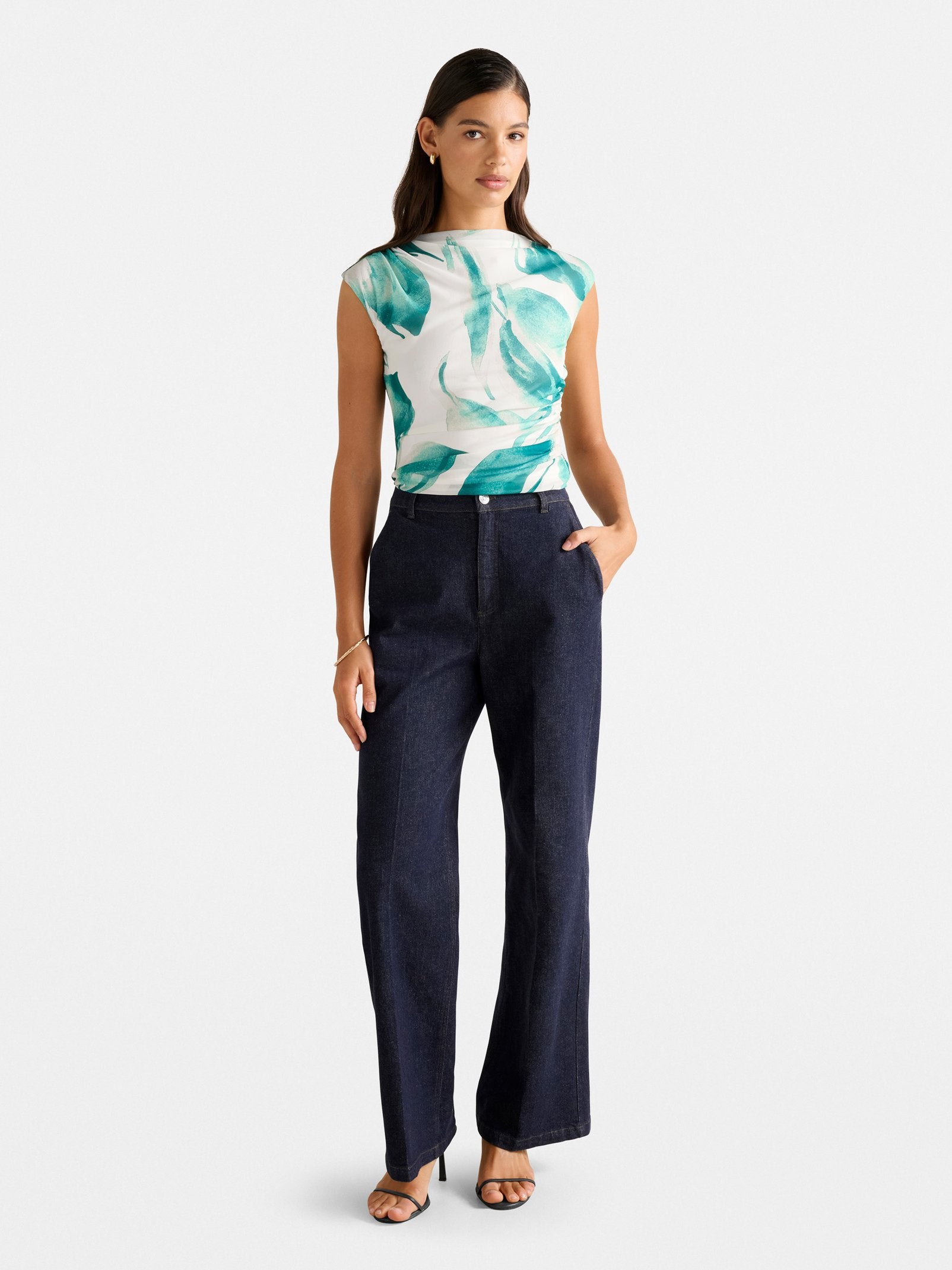  Mel Extended Sleeve Mesh Top