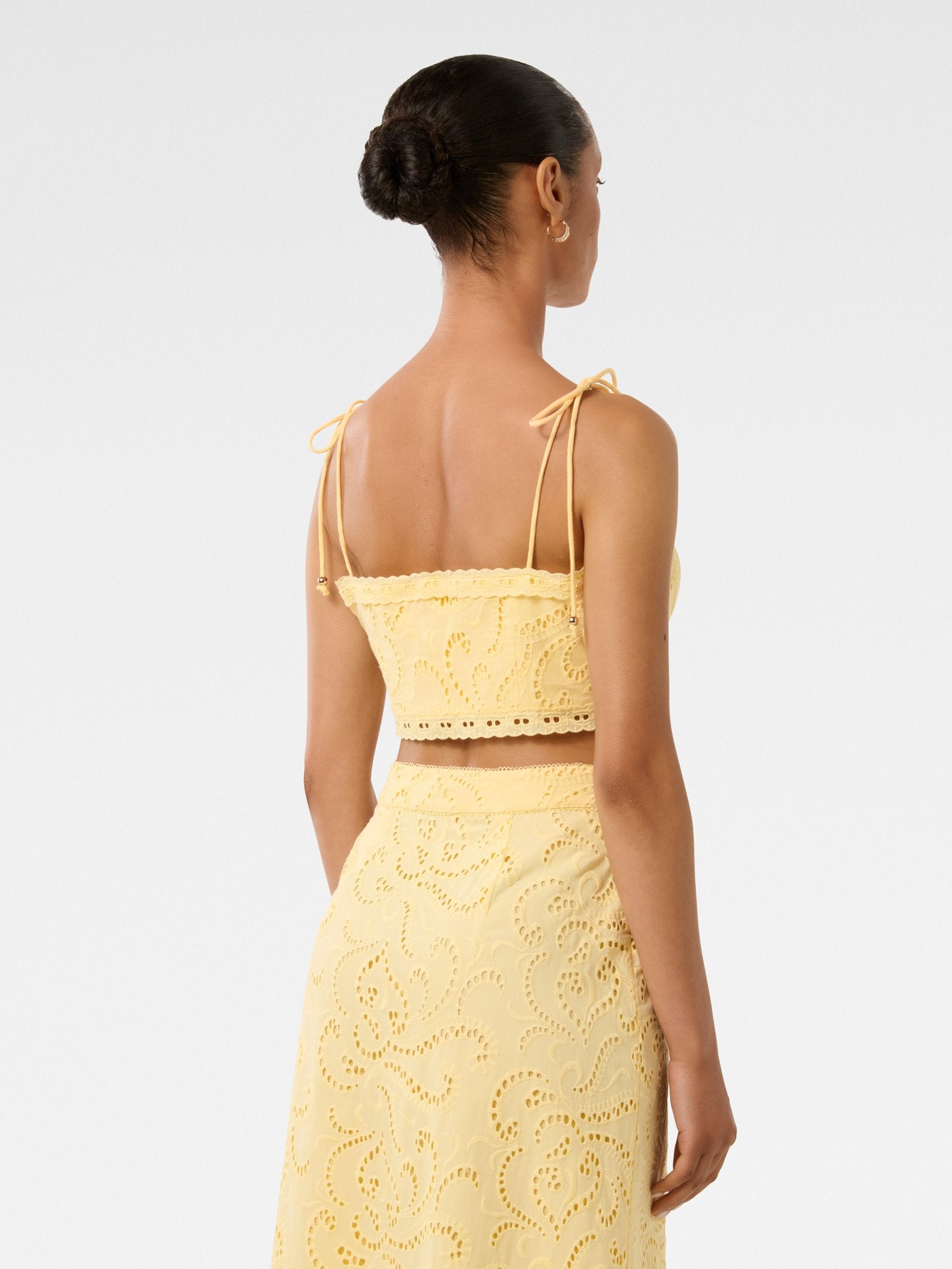 Emelia Petite Broderie Crop Top