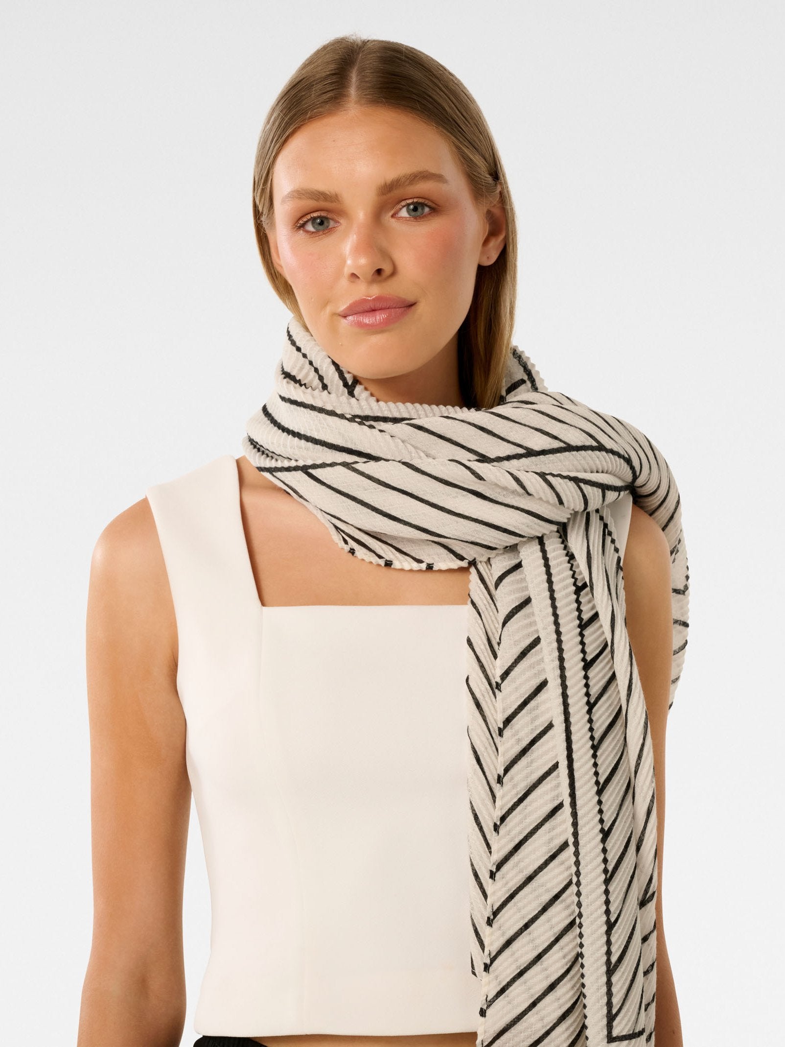 Paige Pleated Geo Scarf