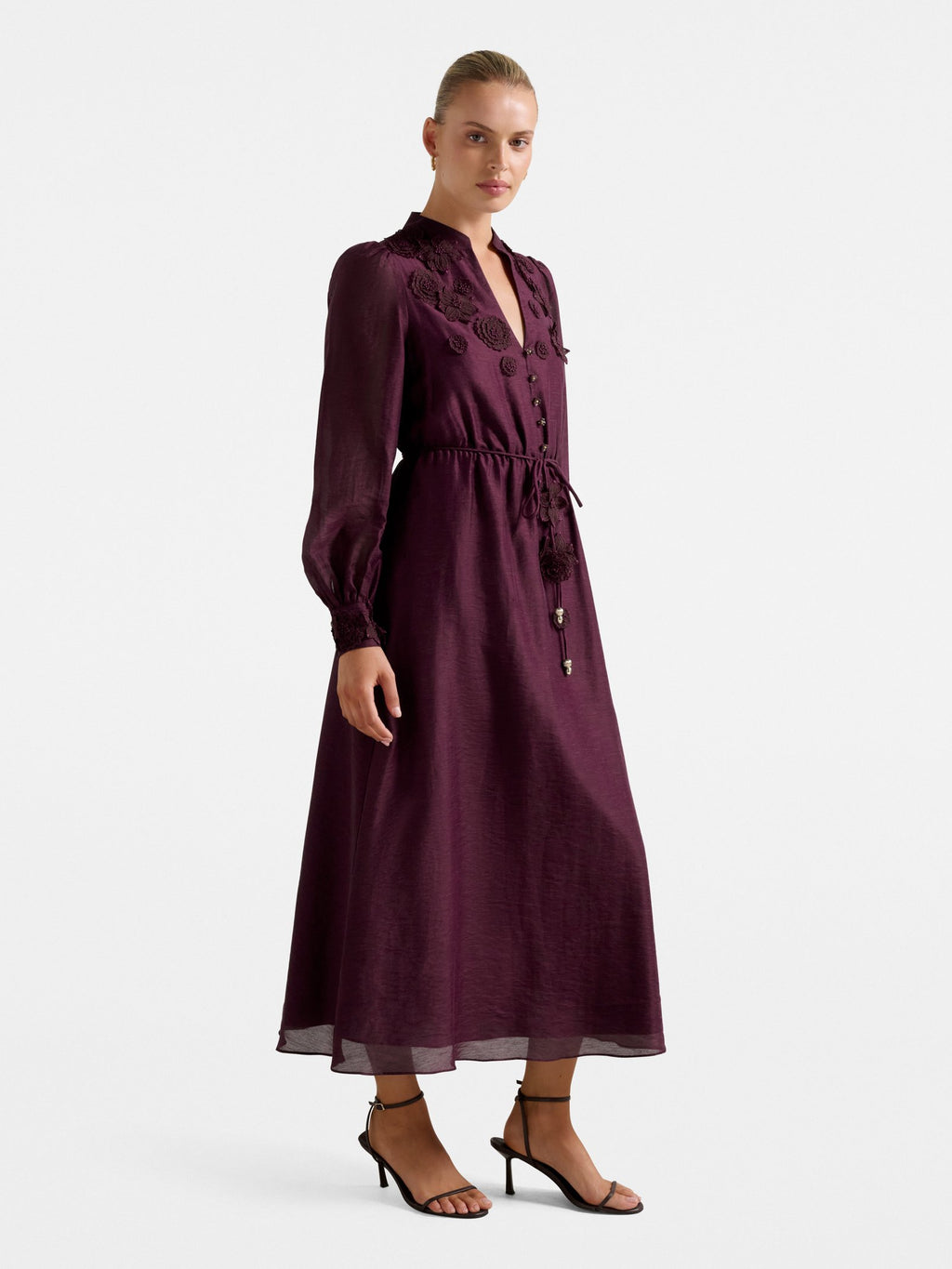 Yasmin Floral Applique Midi Dress
