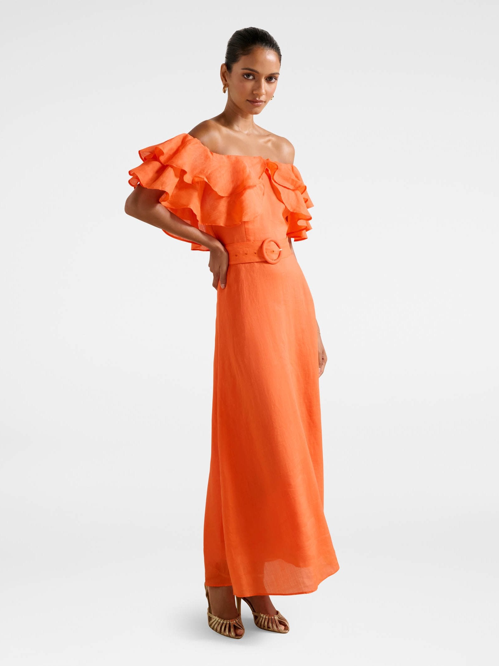  Jemima Petite Ruffle Midi Dress