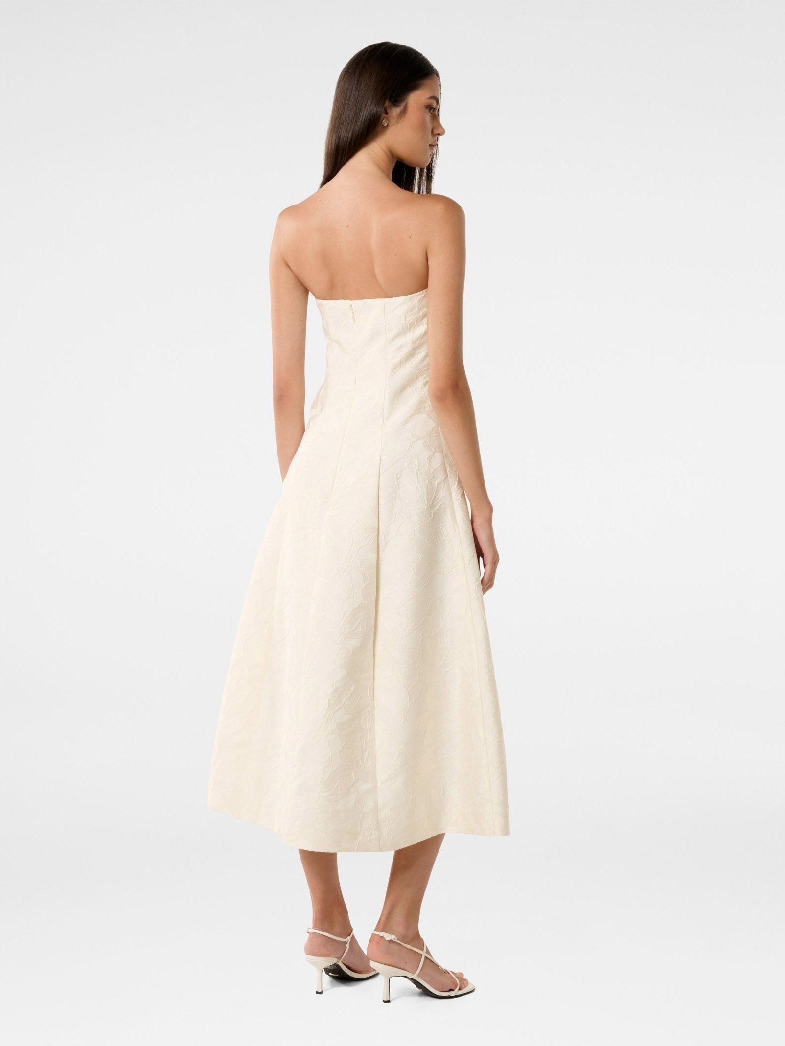 Charlotte Strapless Jacquard Midi Dress