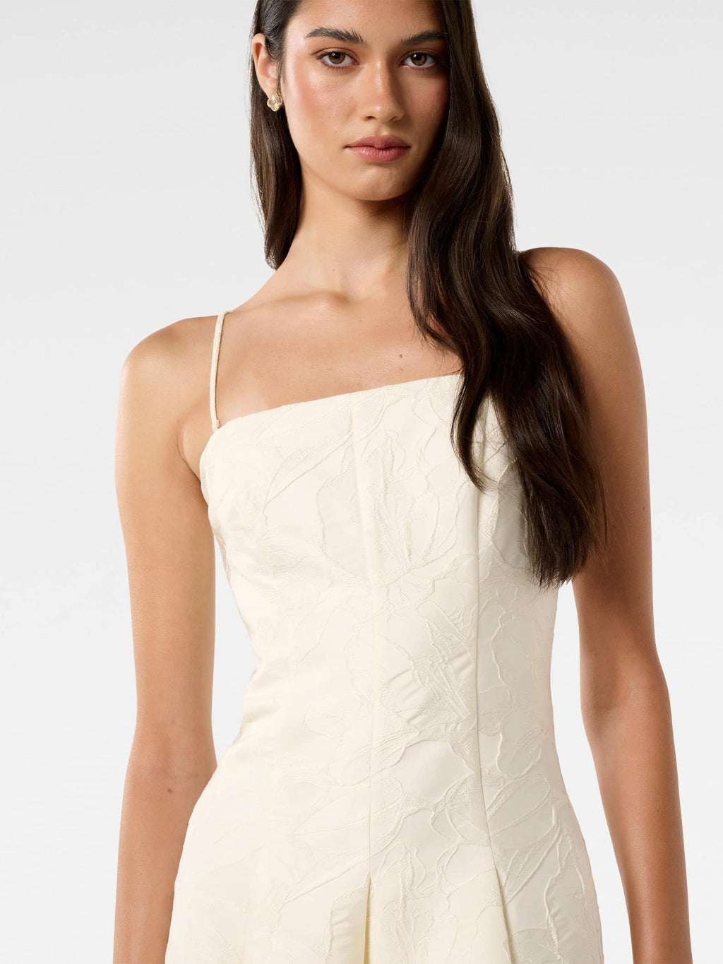 Charlotte Strapless Jacquard Midi Dress