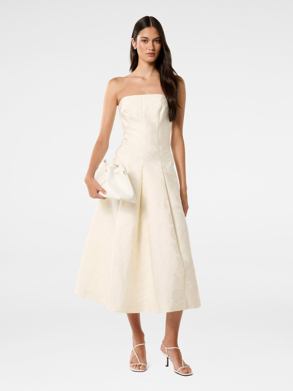 Charlotte Strapless Jacquard Midi Dress