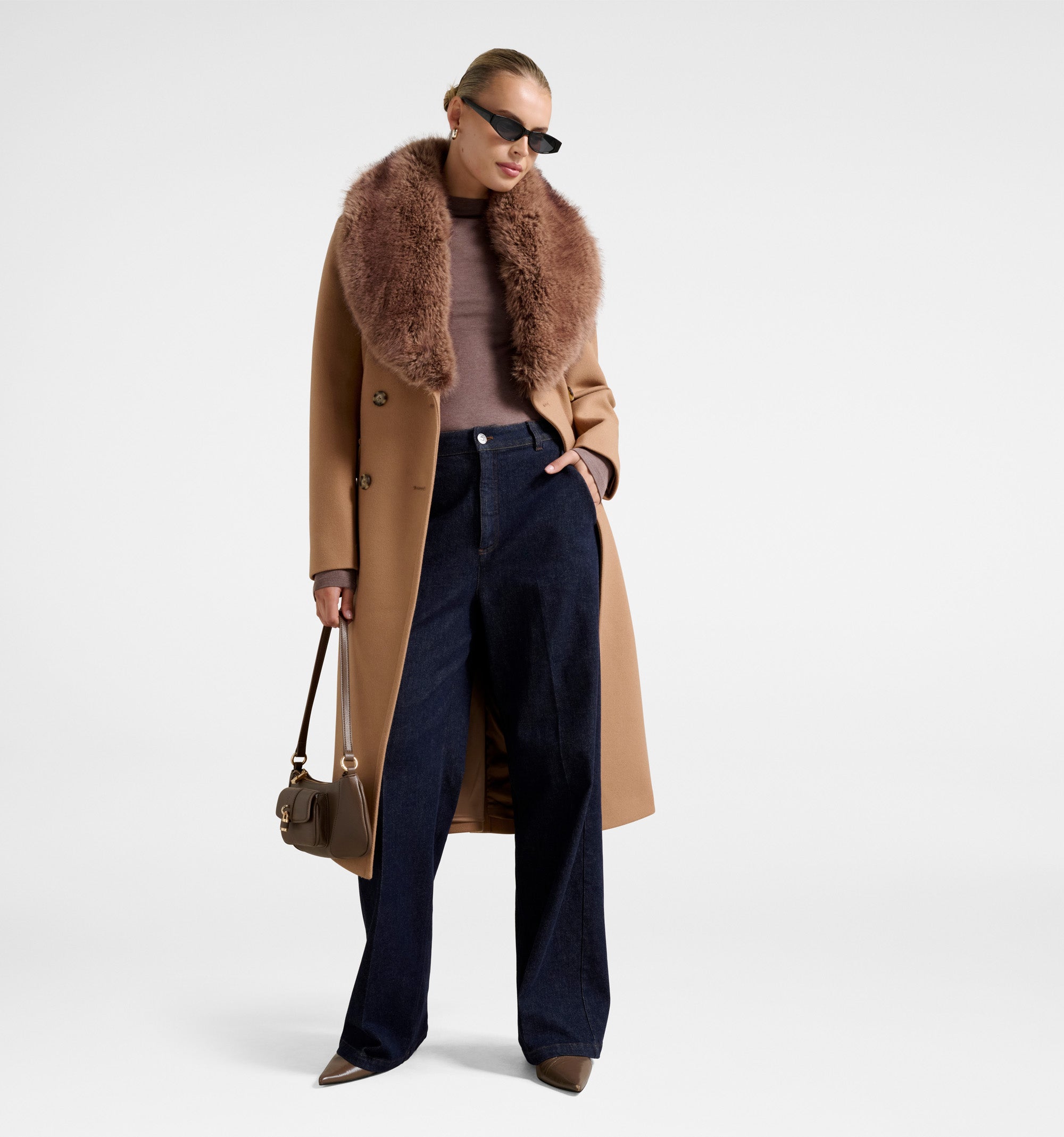 Chelsea DB Fur Collar Coat