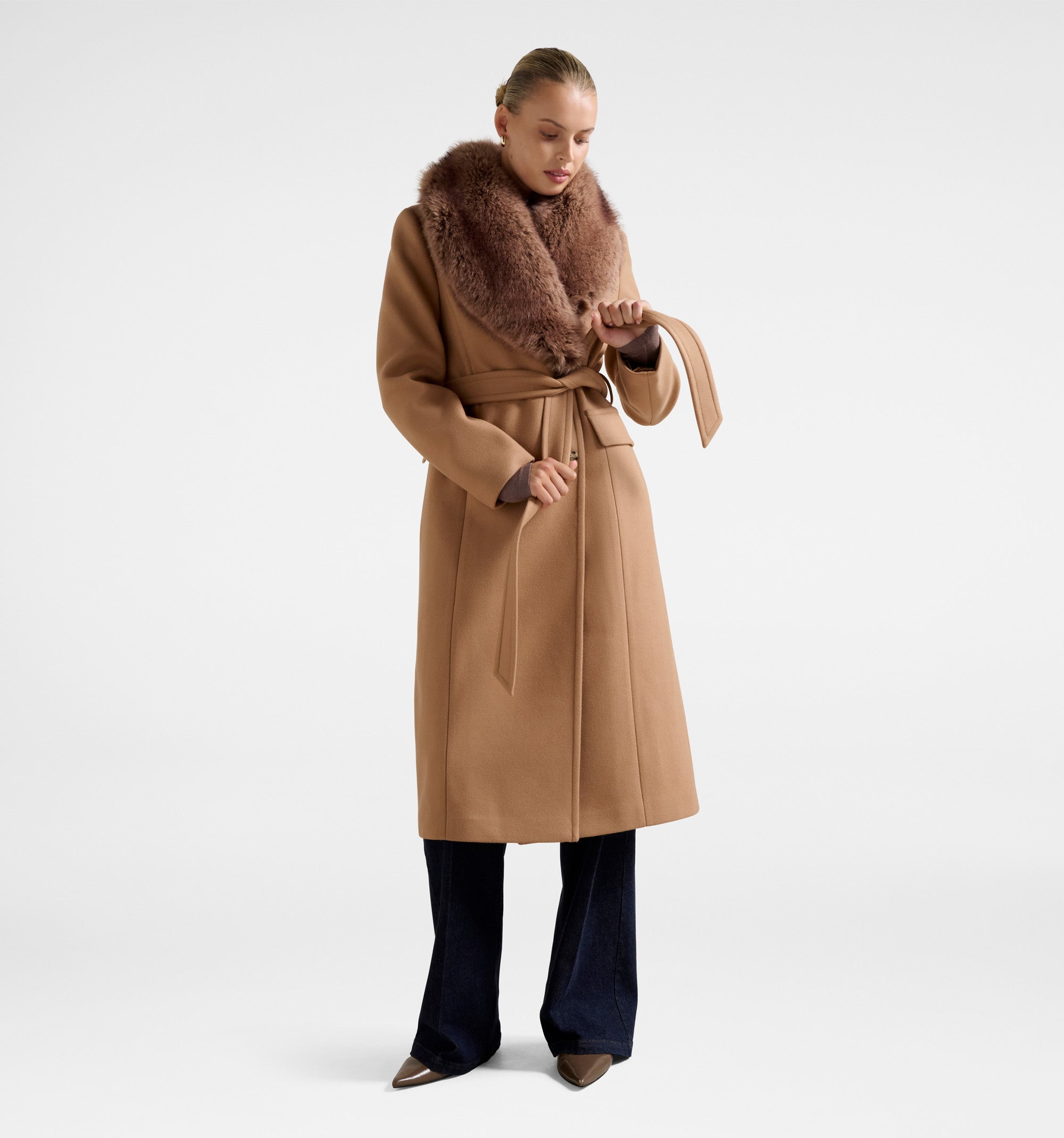 Chelsea DB Fur Collar Coat