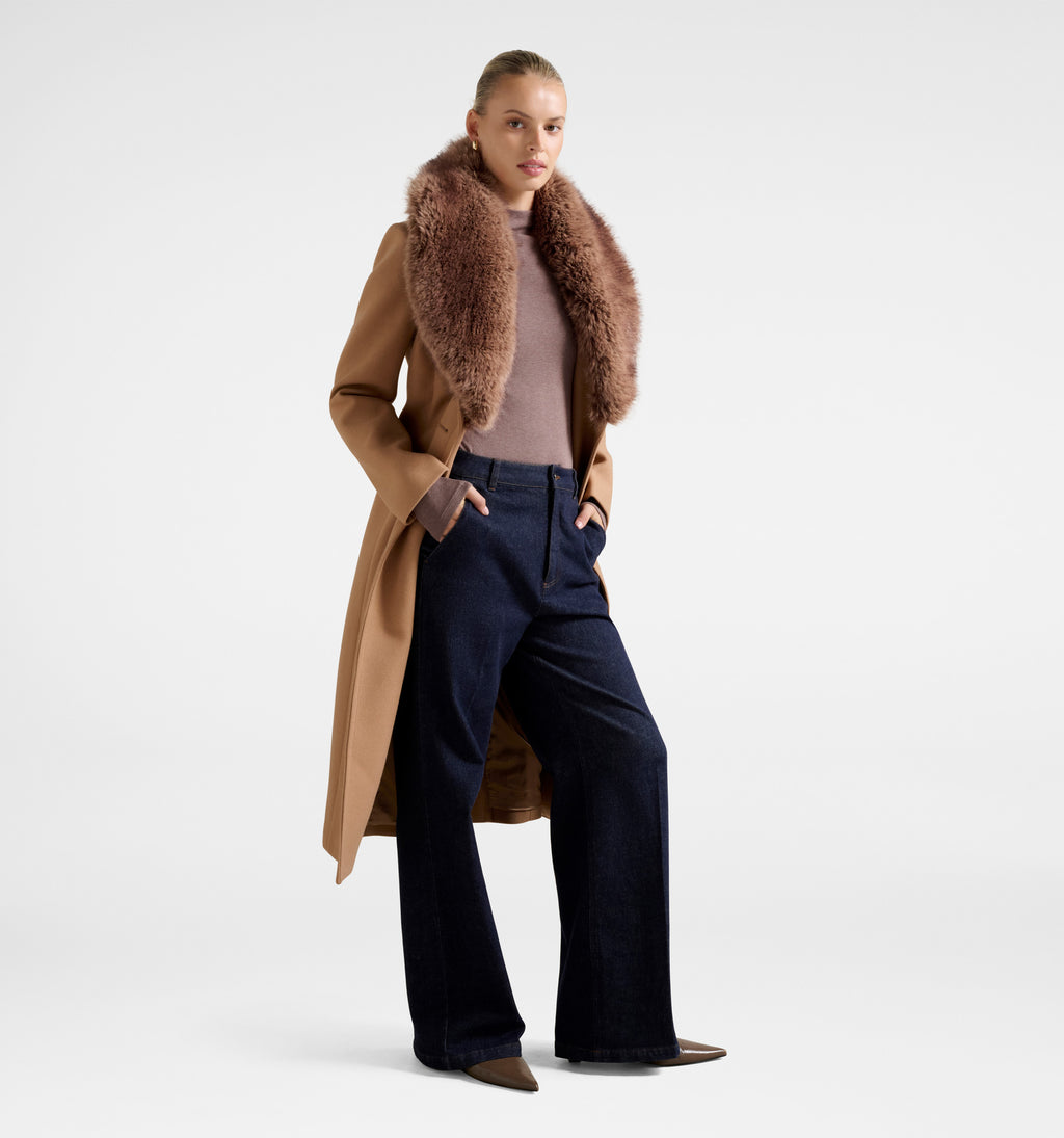 Chelsea DB Fur Collar Coat