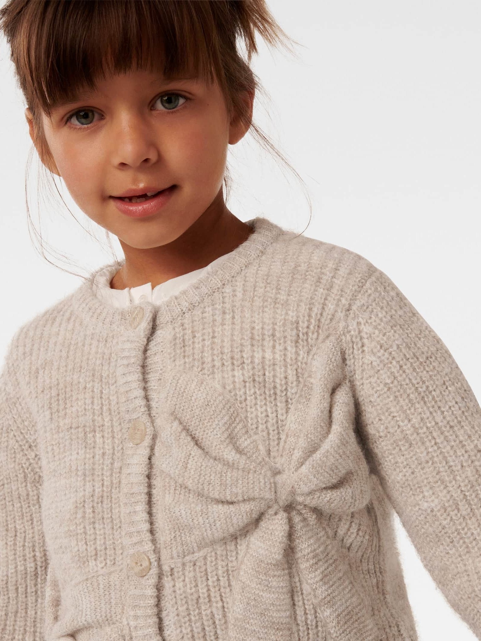 Nellie Girls Bow Knit Cardi