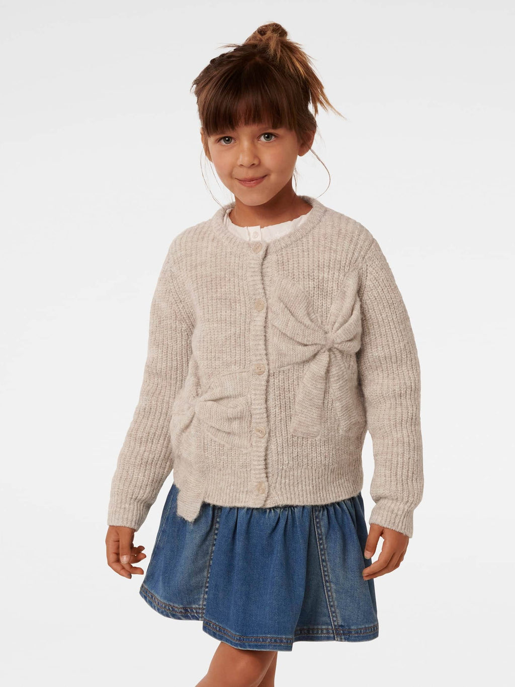 Nellie Girls Bow Knit Cardi