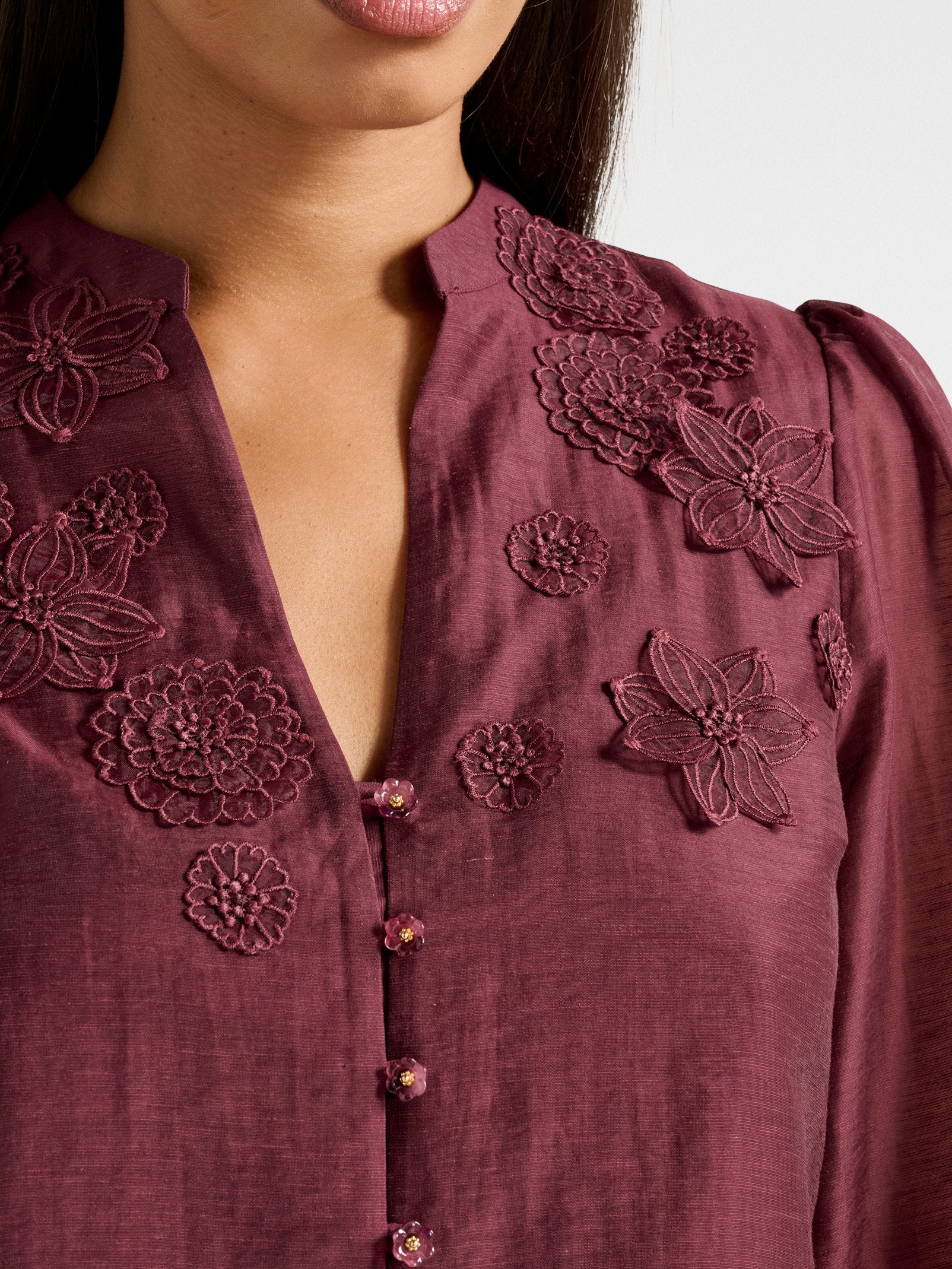 Indigo Applique Blouse