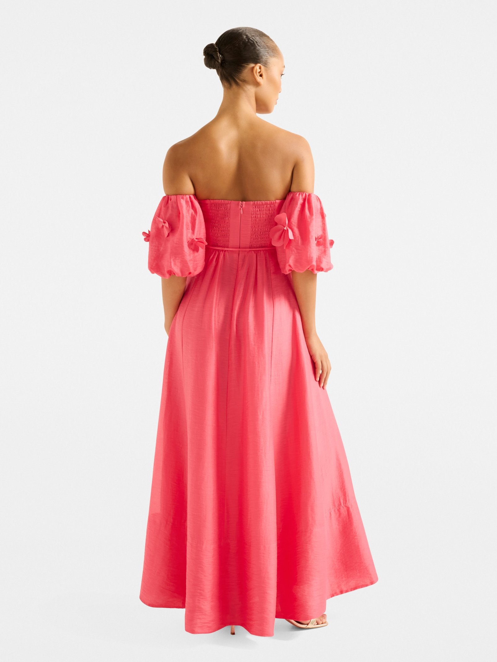  Cora Floral Applique Midi Dress