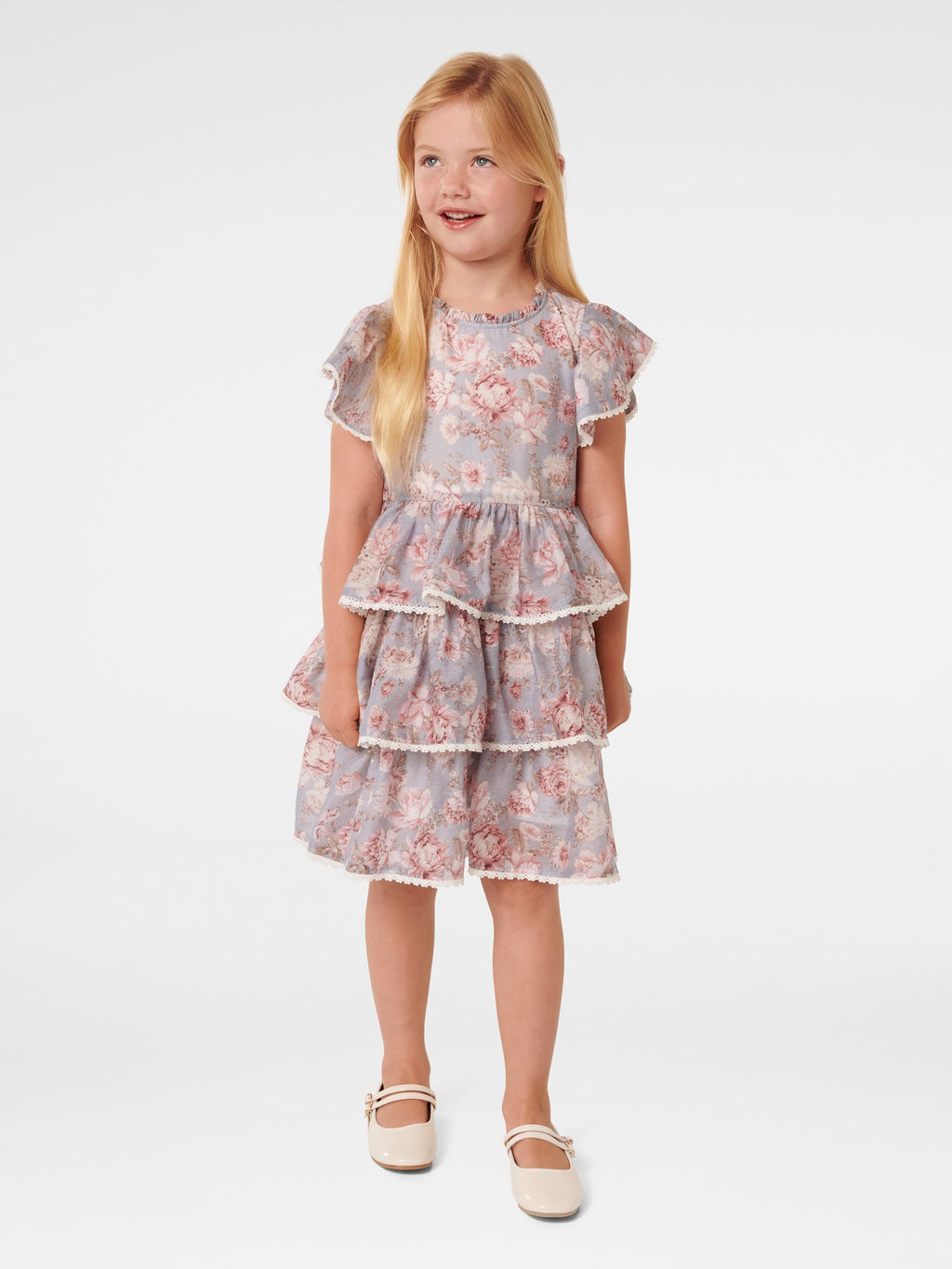 Odette Girls Tiered Mini Dress