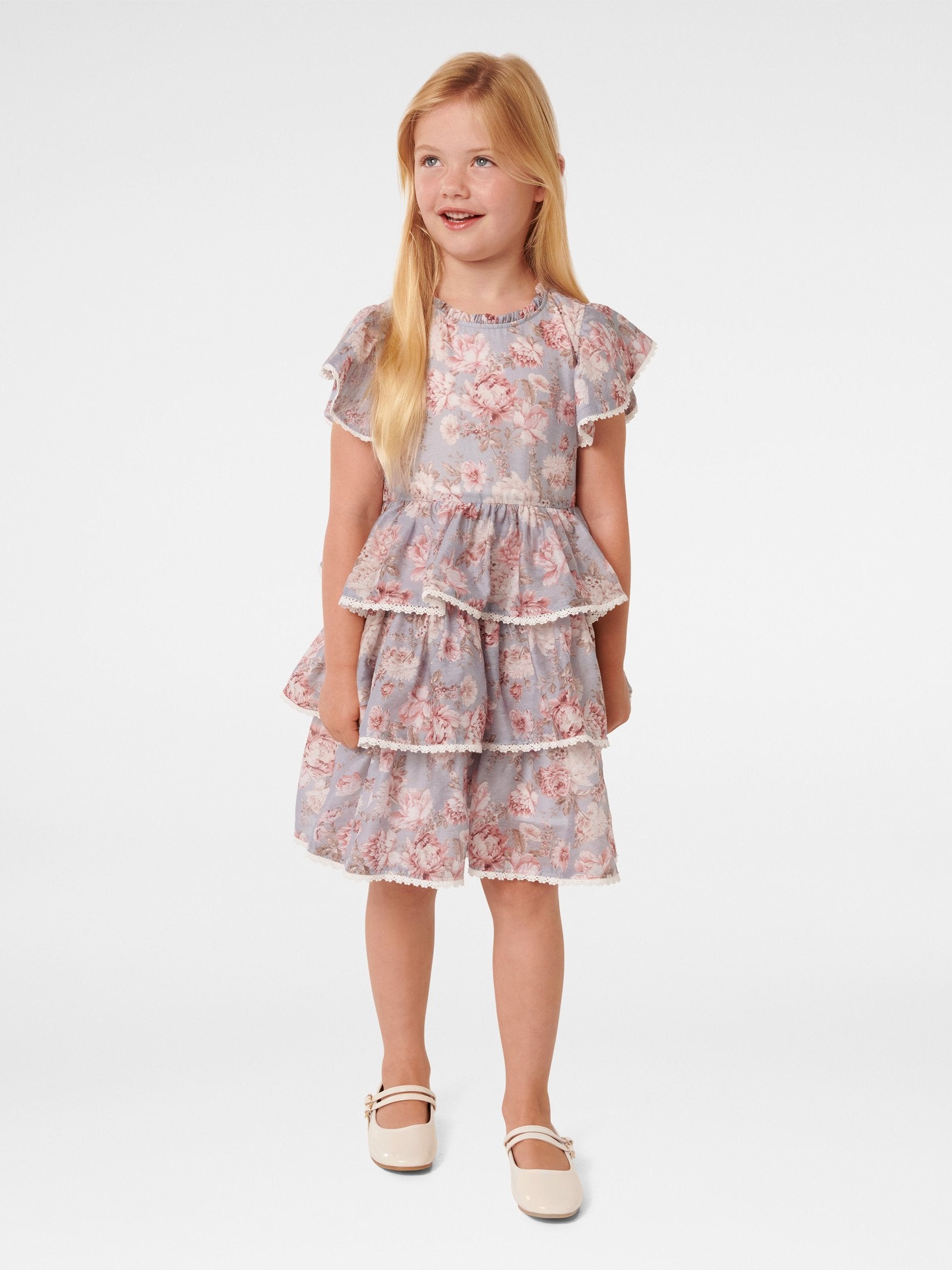 Odette Girls Tiered Mini Dress