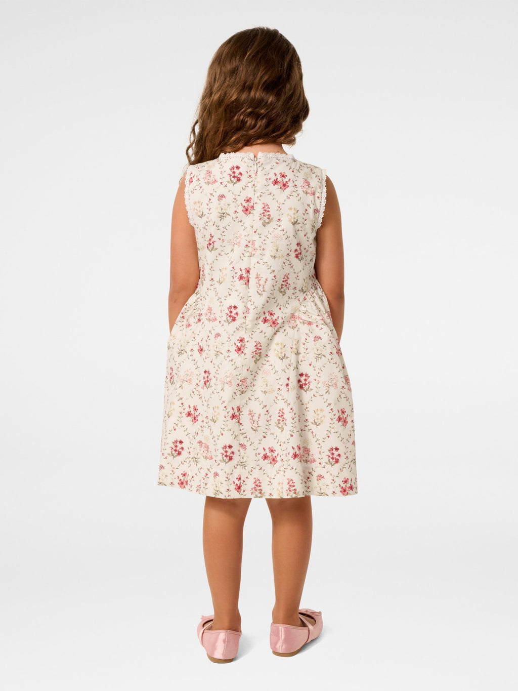 Estelle Girls Lace Trim Dress