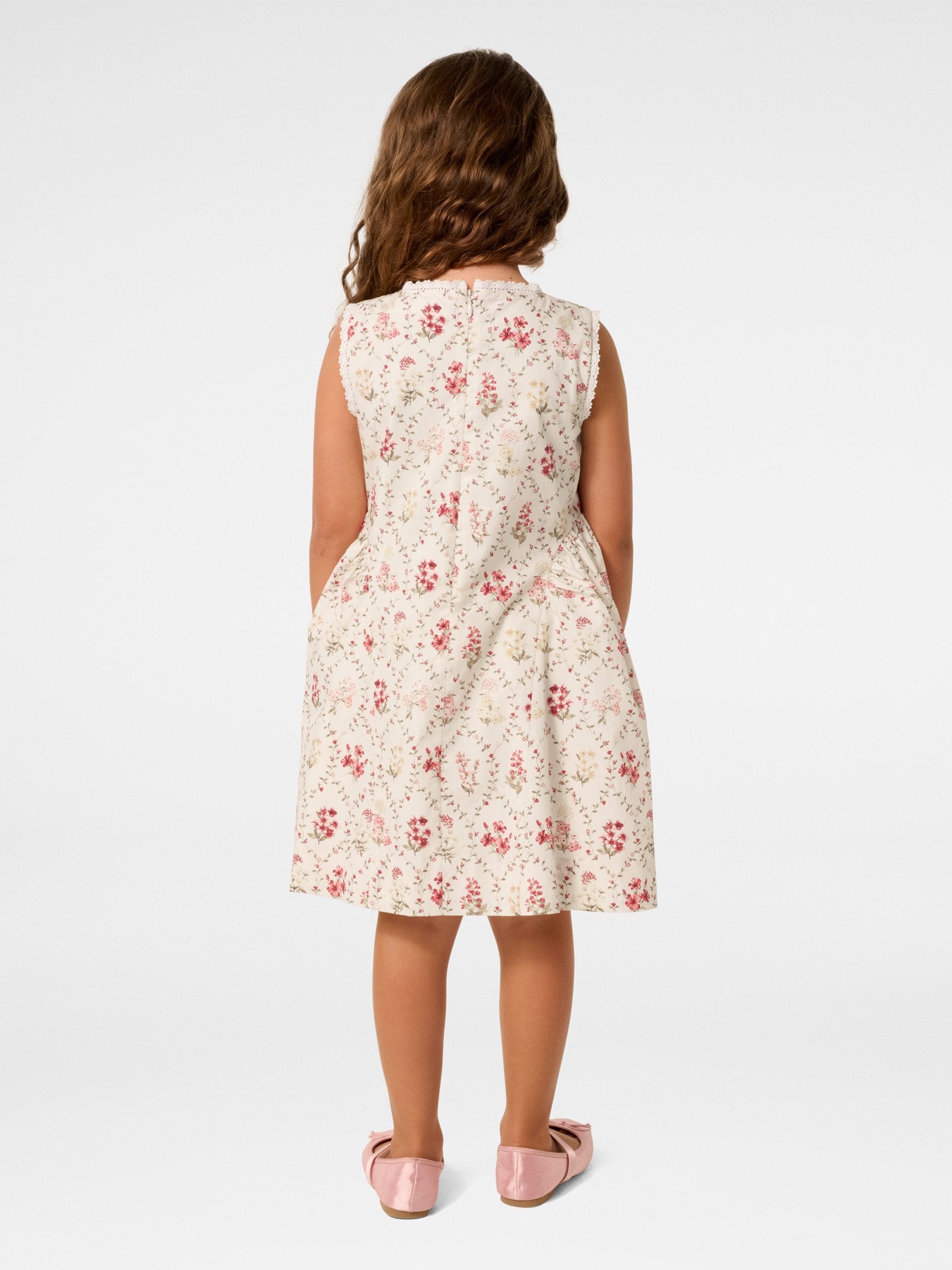 Estelle Girls Lace Trim Dress