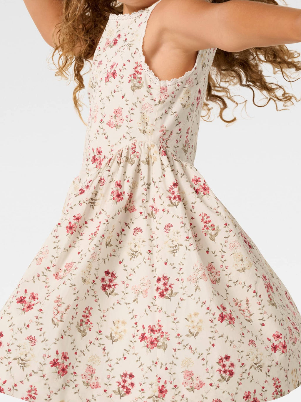 Estelle Girls Lace Trim Dress