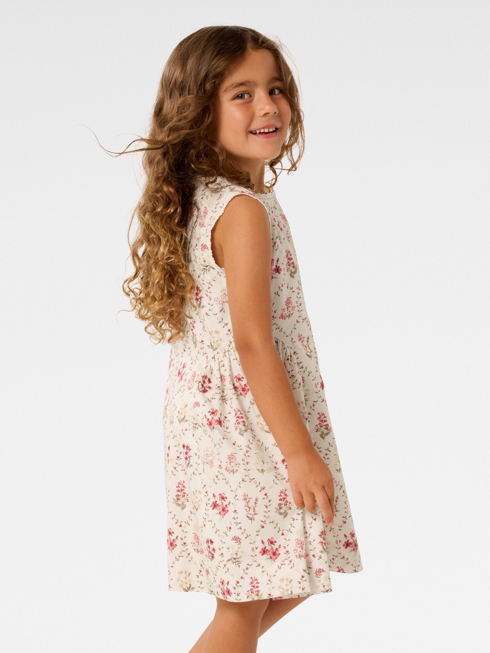 Estelle Girls Lace Trim Dress