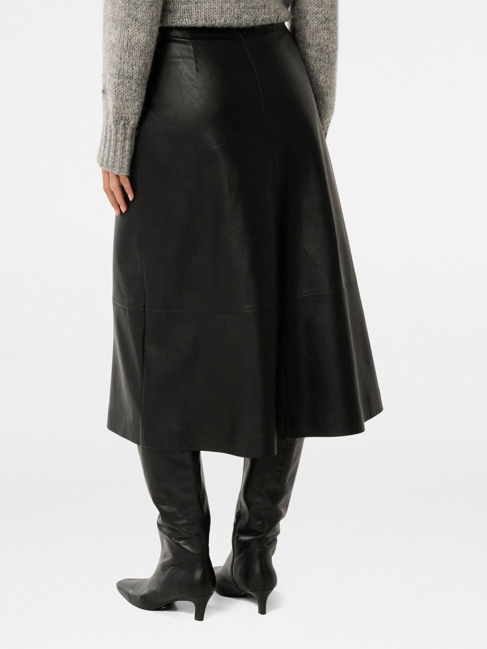 Jaelyn Vegan Leather Midi Skirt