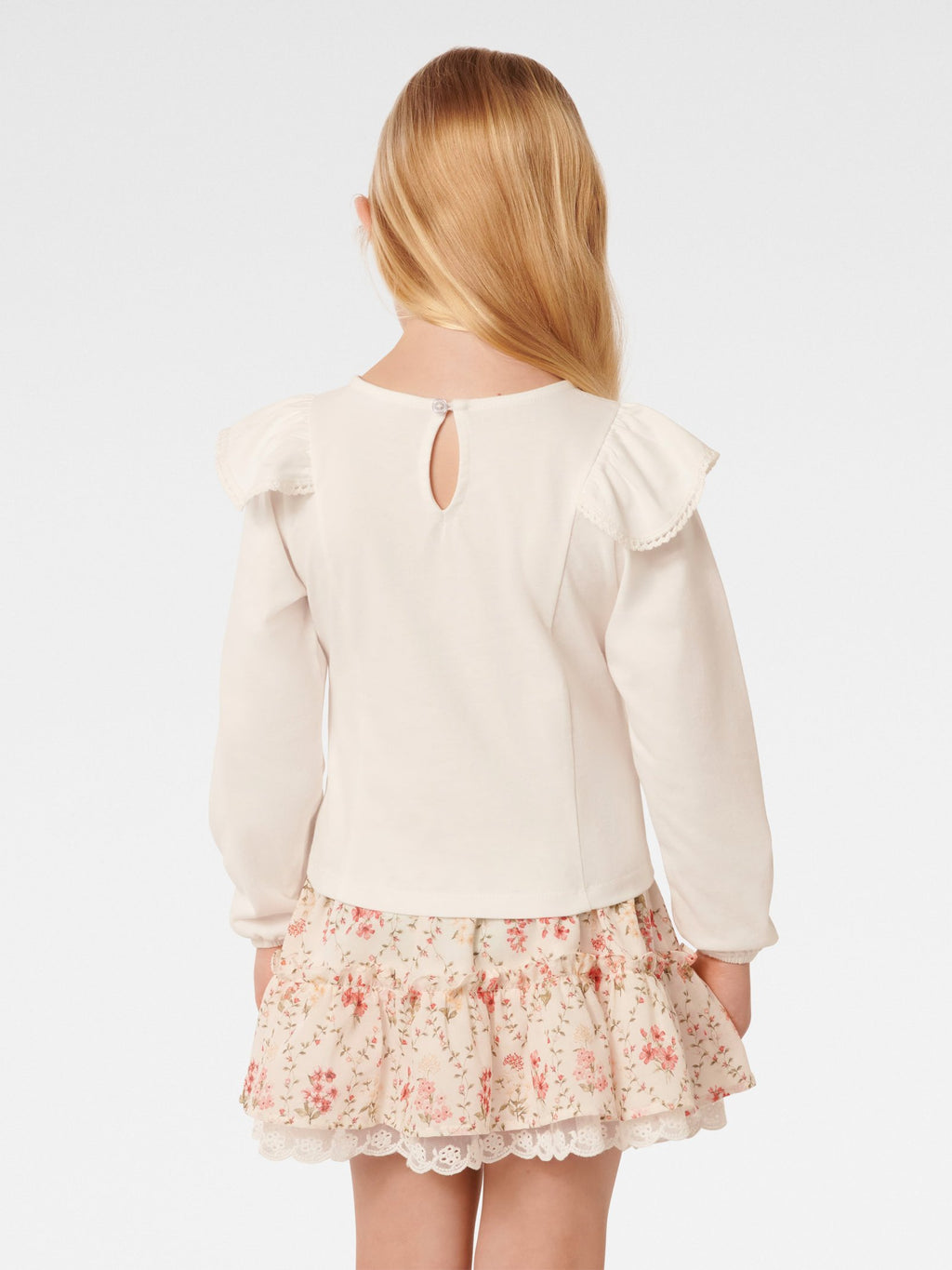 Riley Girls LS Frill Top