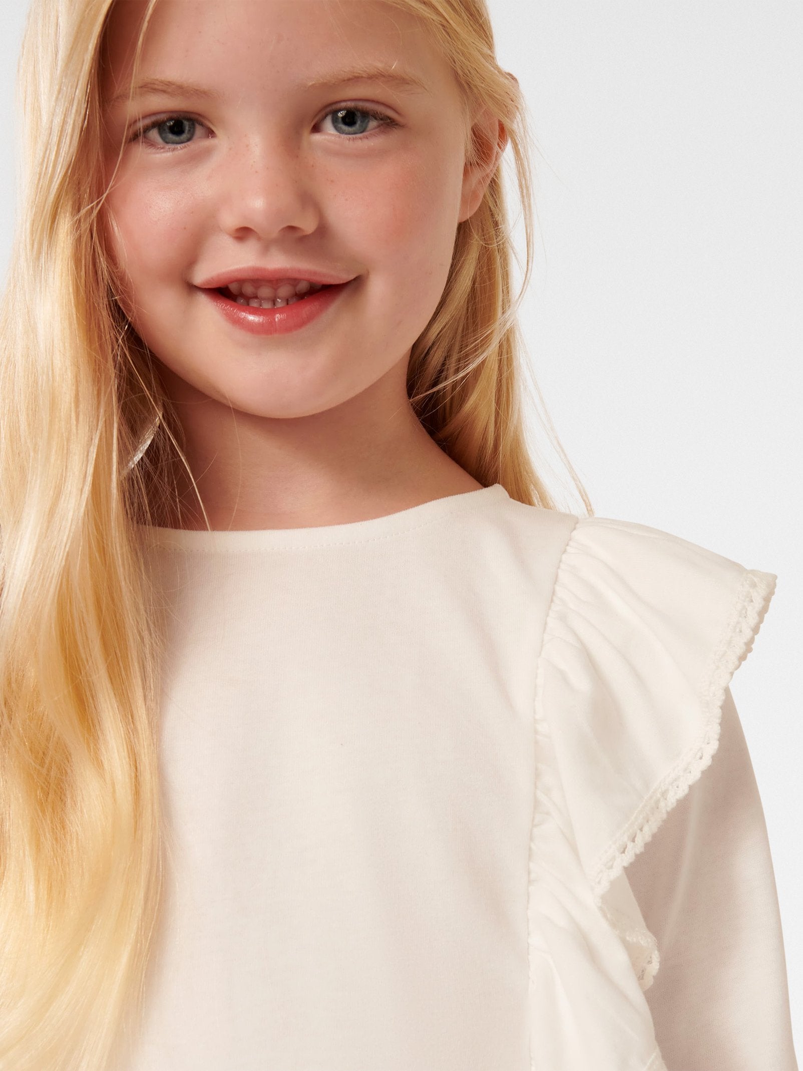 Riley Girls LS Frill Top