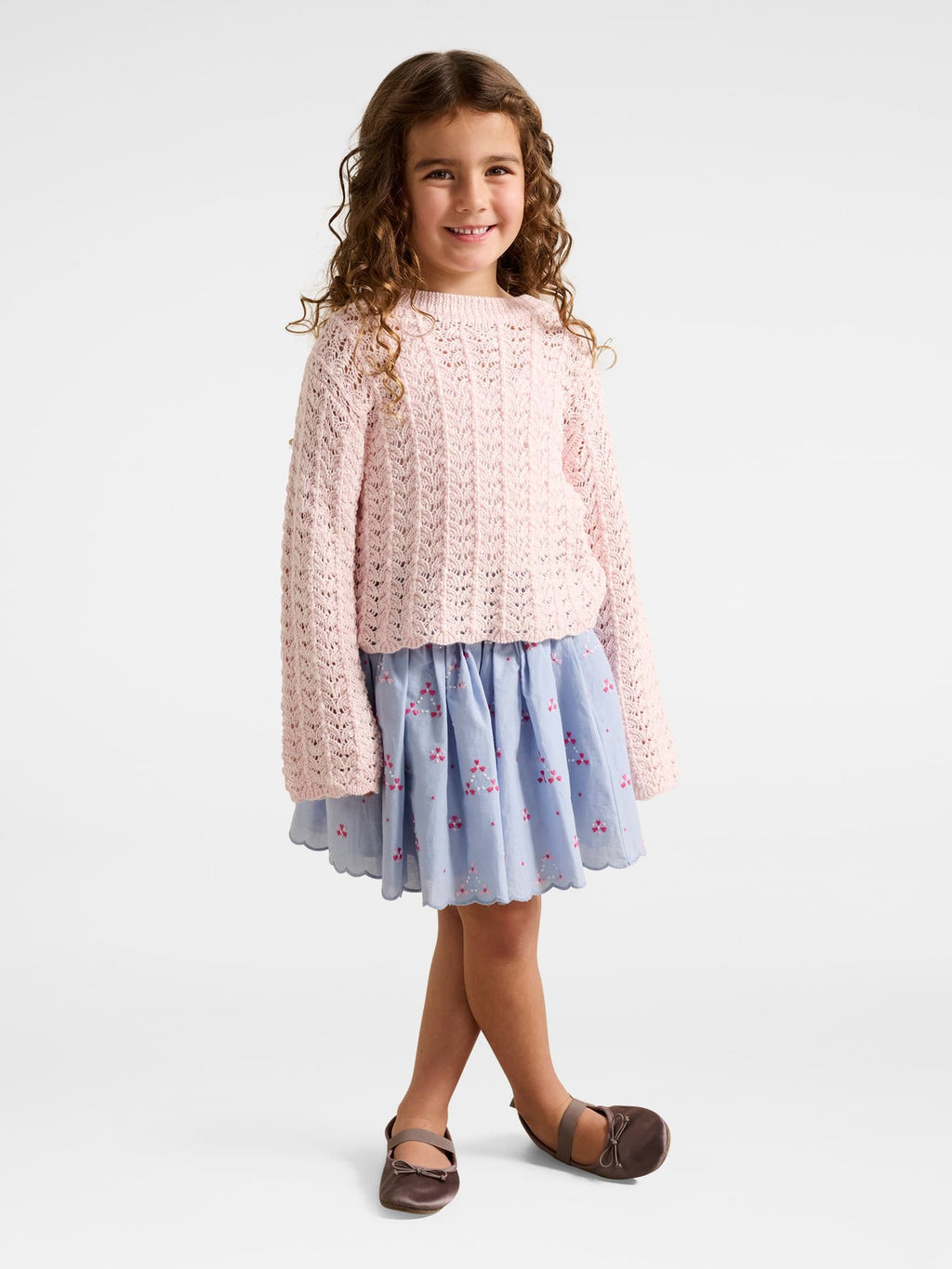  Edith Girls Scallop Embroidery Skirt