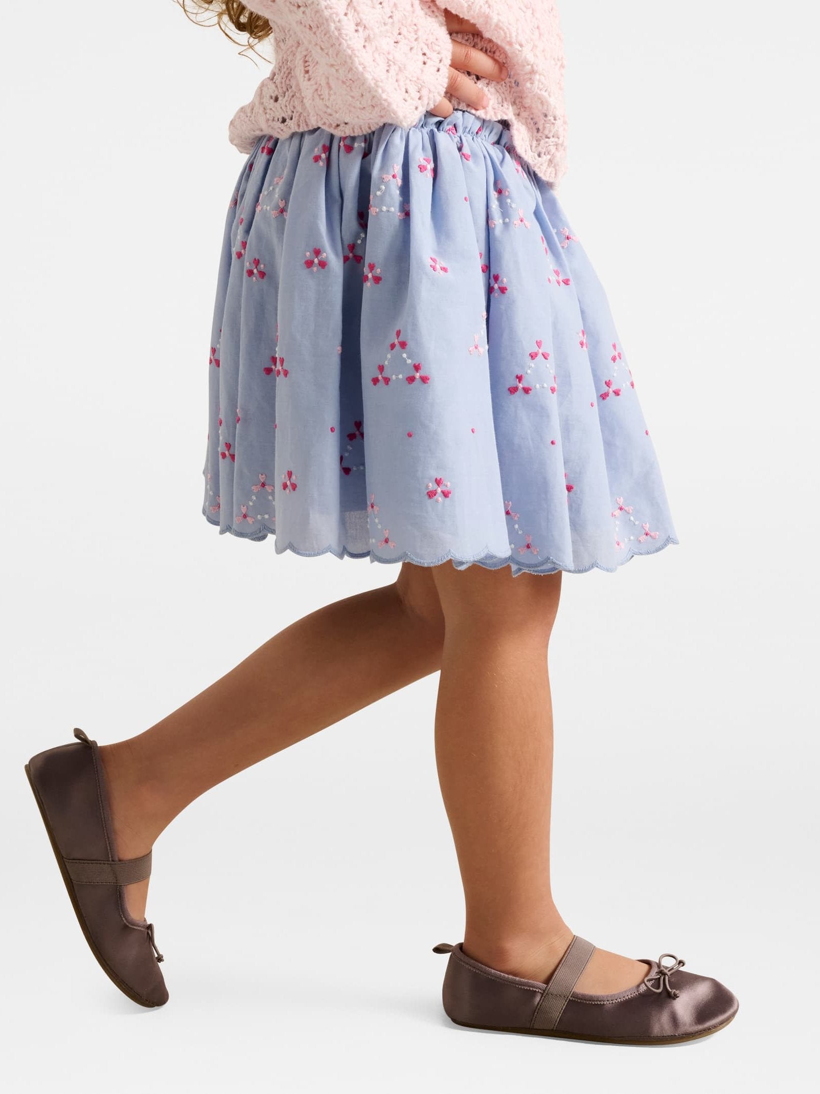  Edith Girls Scallop Embroidery Skirt