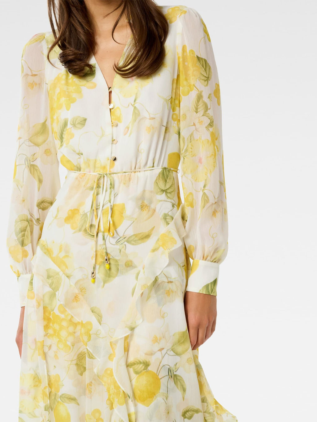  Sutton Ruffle Hem Midi Dress
